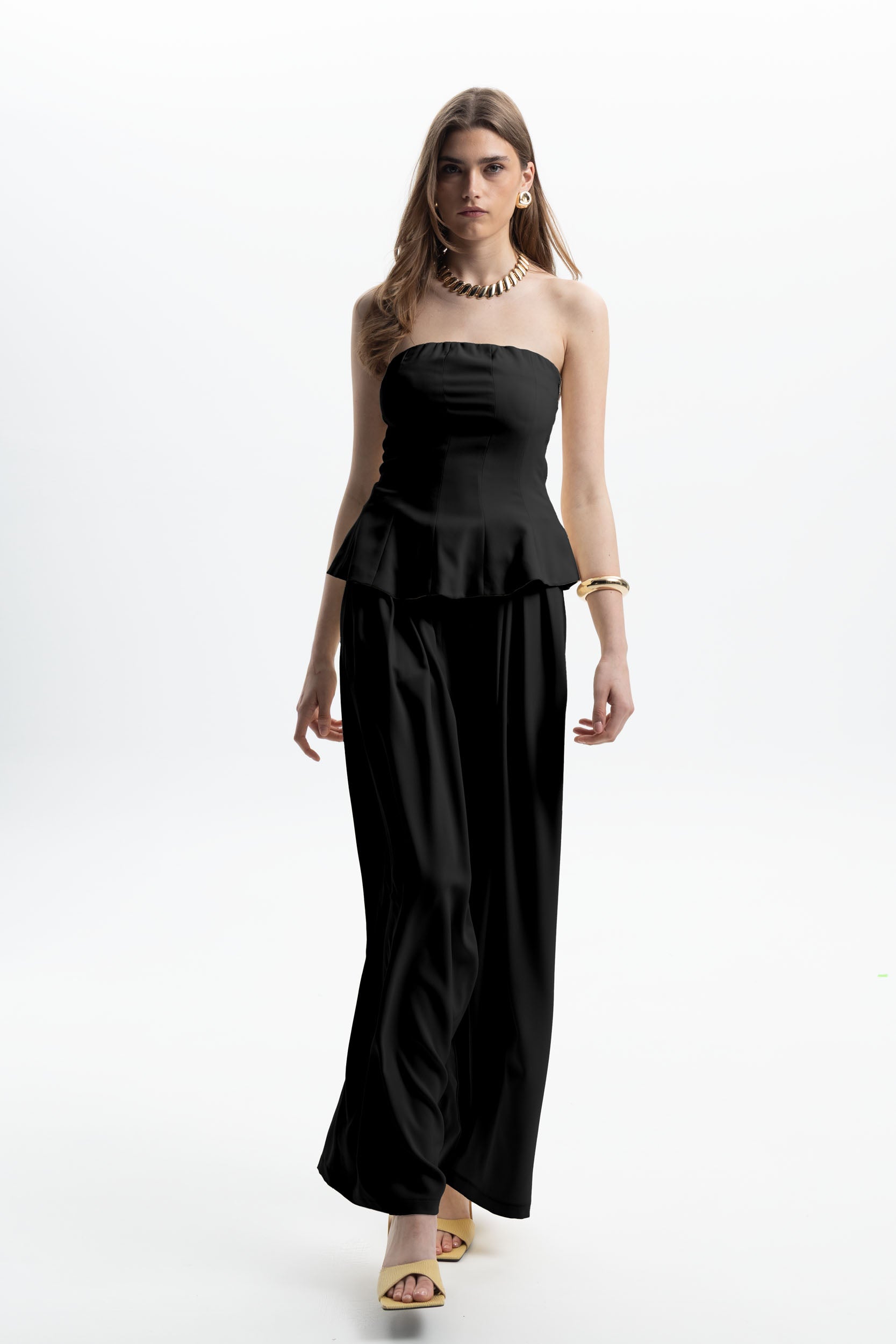 Strapless Peplum Top