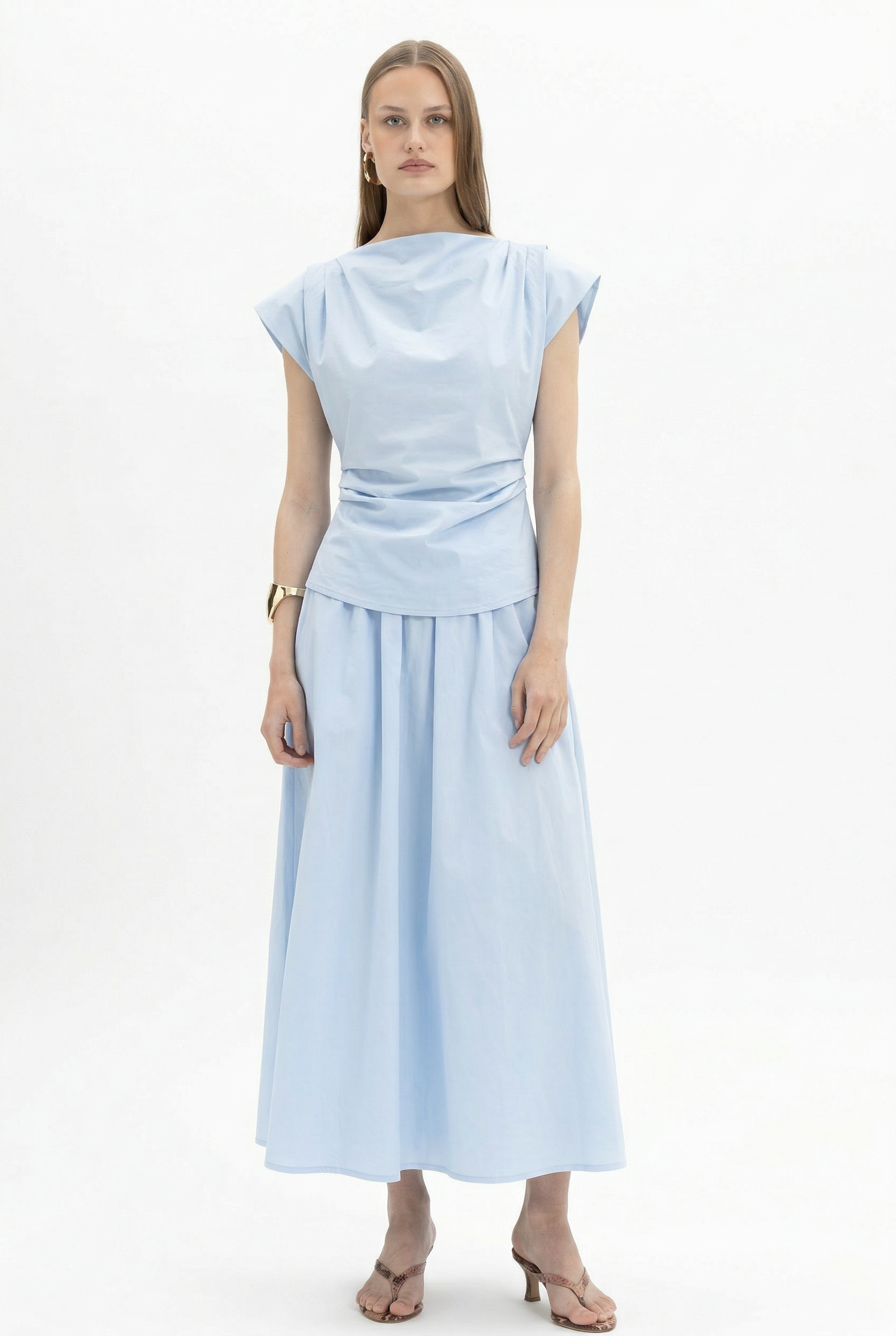 MYT cap sleeve top in structured Nano Banana fabric, featuring a stylish and modern design.