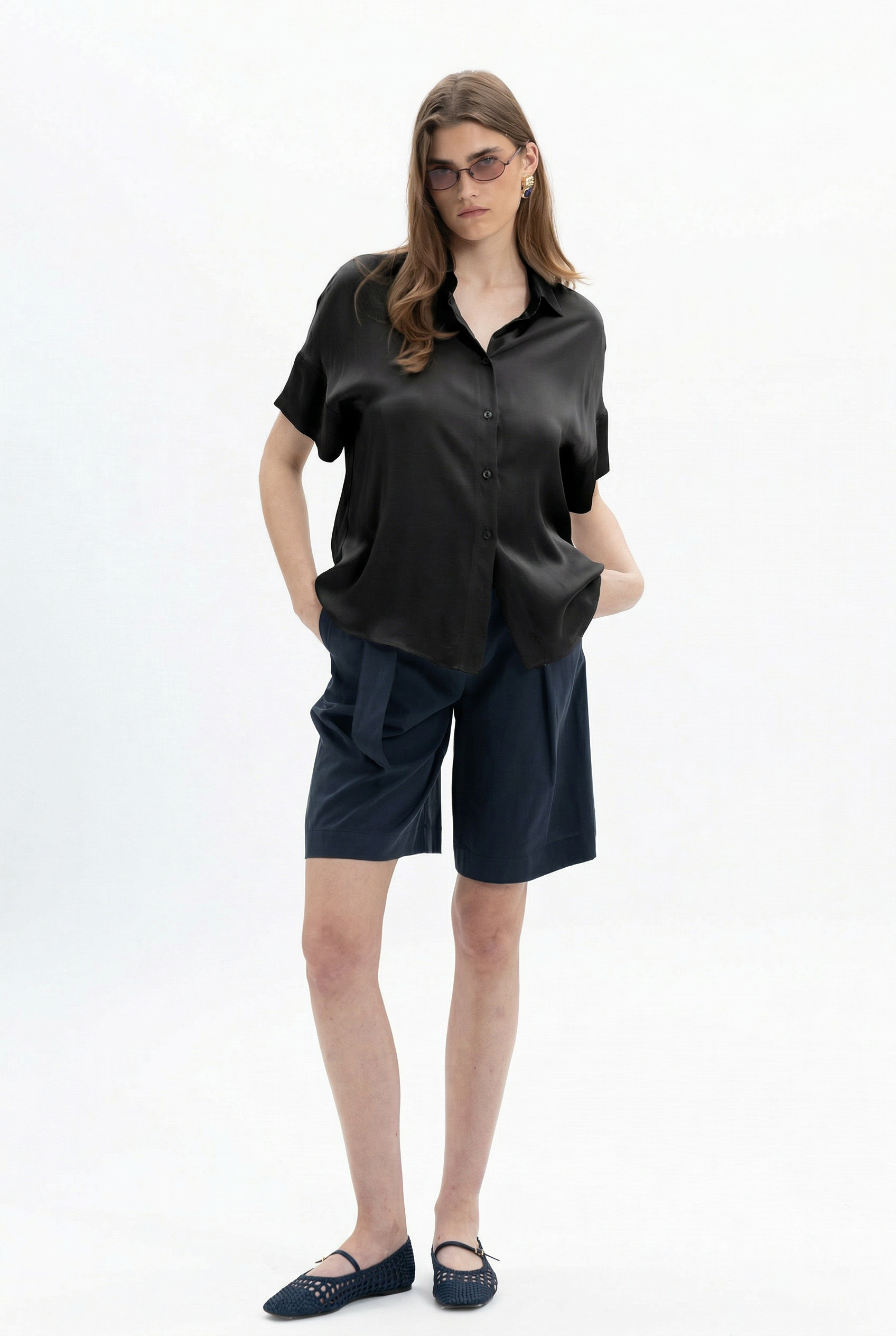 Satin Short-Sleeve Shirt