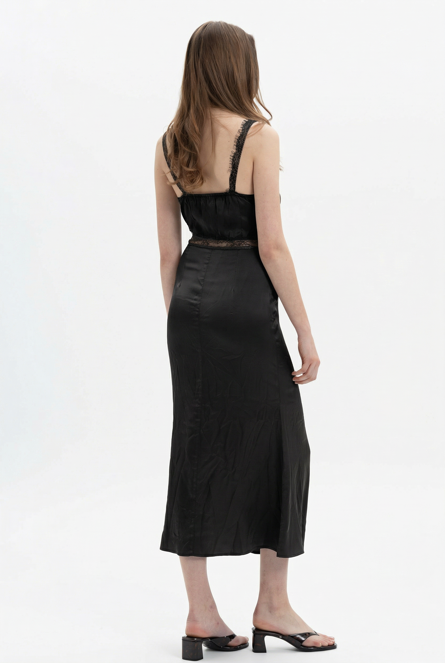 Yellow MYT midi slip dress with a sleek, simple design and lightweight fabric, perfect for casual or semi-formal wear.