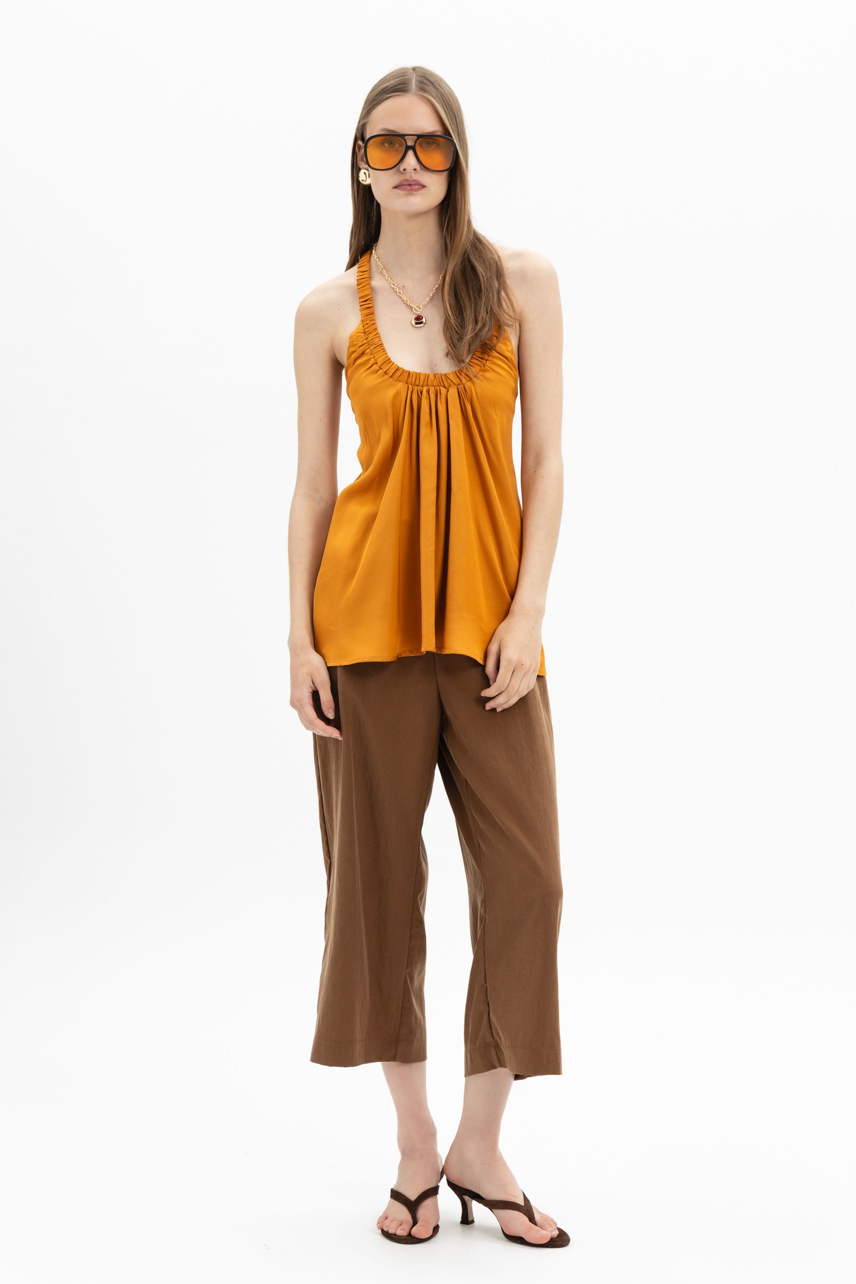 Halter Gathered Top