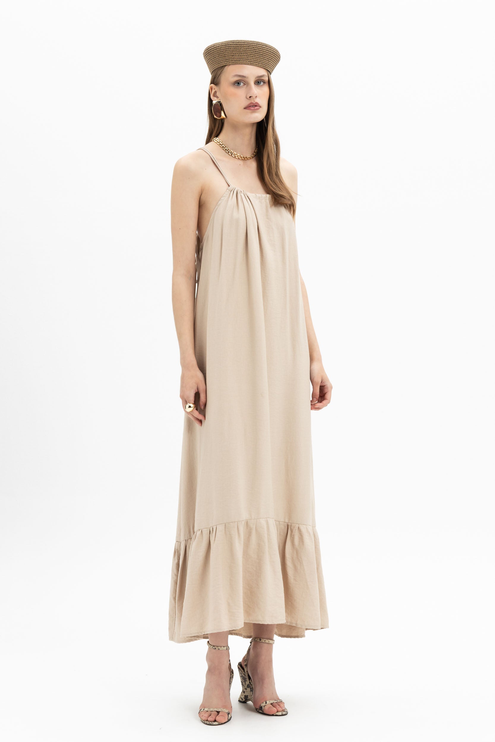 Spaghetti Ruffle Maxi