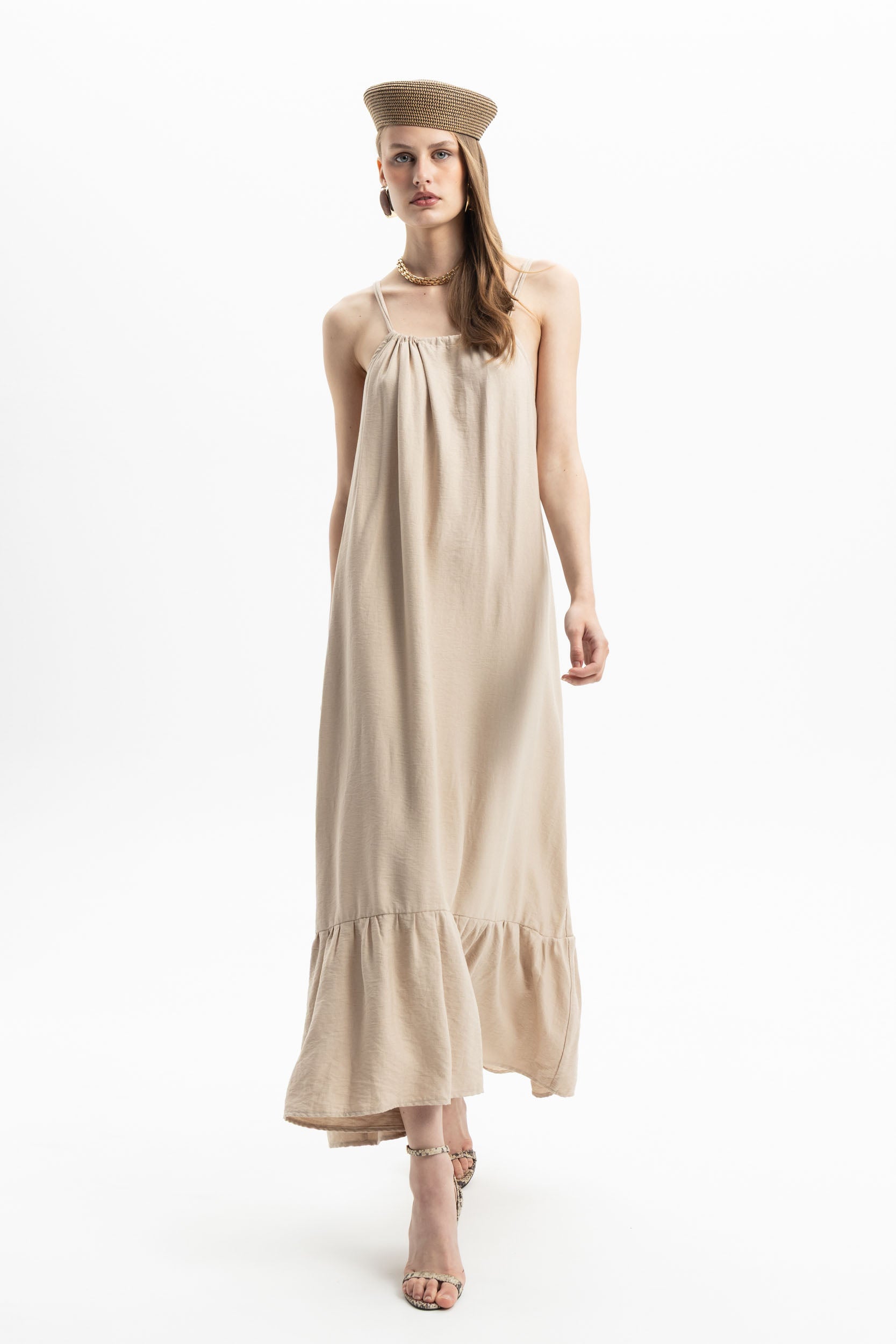 Spaghetti Ruffle Maxi