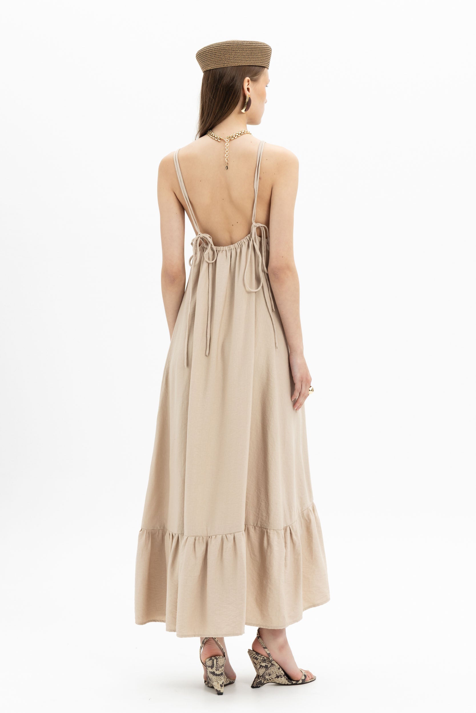 Spaghetti Ruffle Maxi