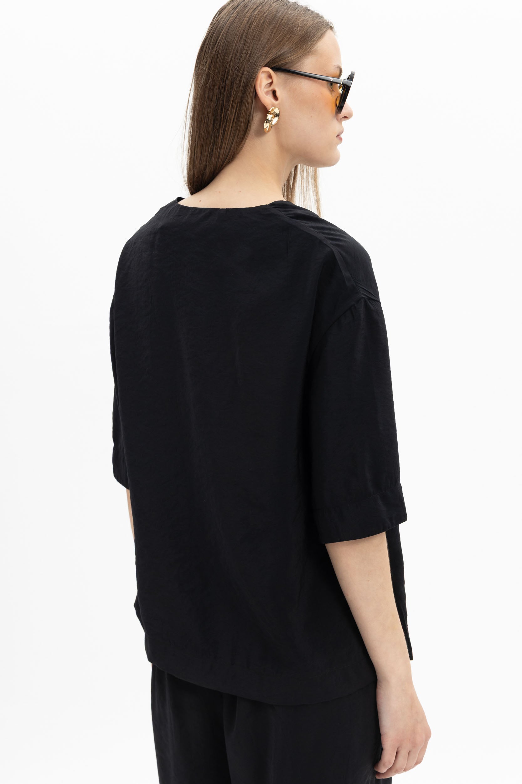 V-Neck Oversized Blouse