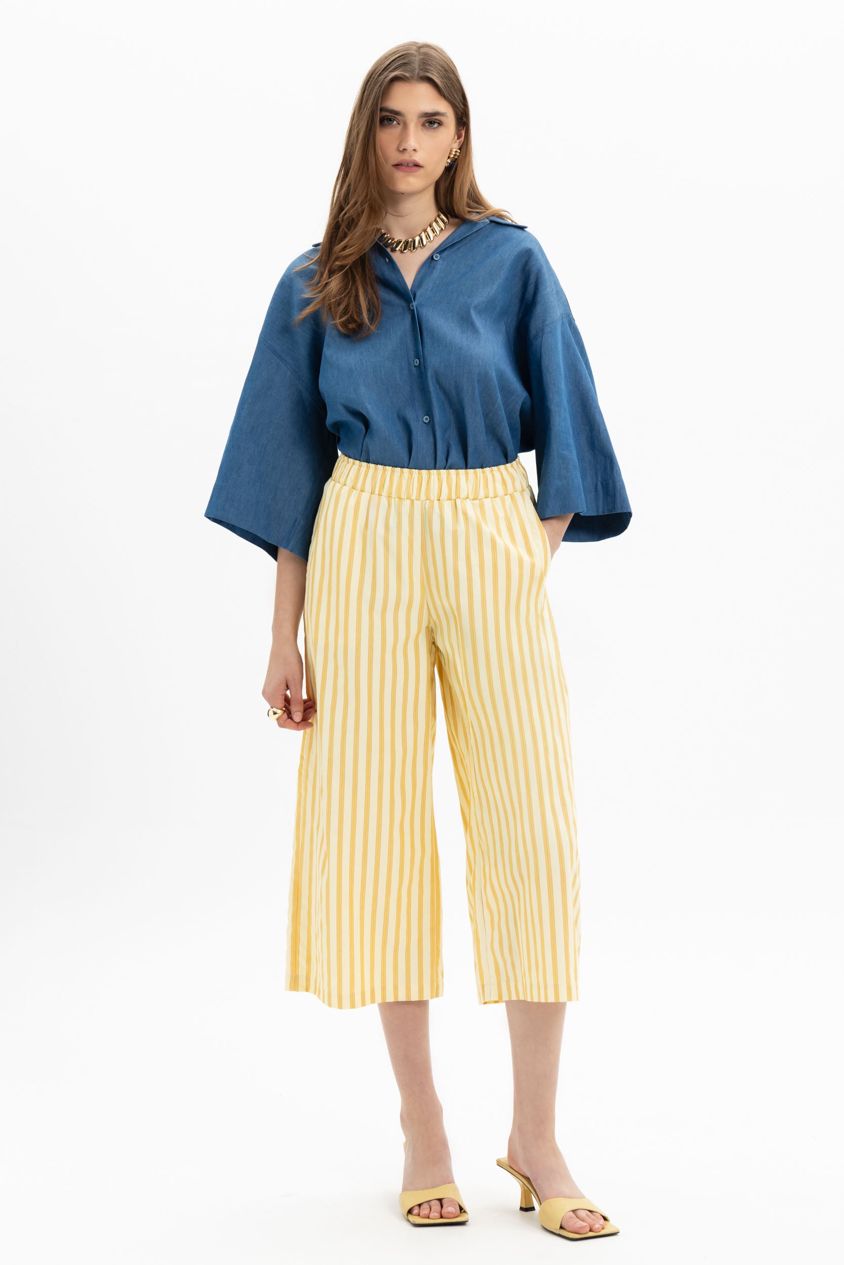 Stripe Culotte Pants