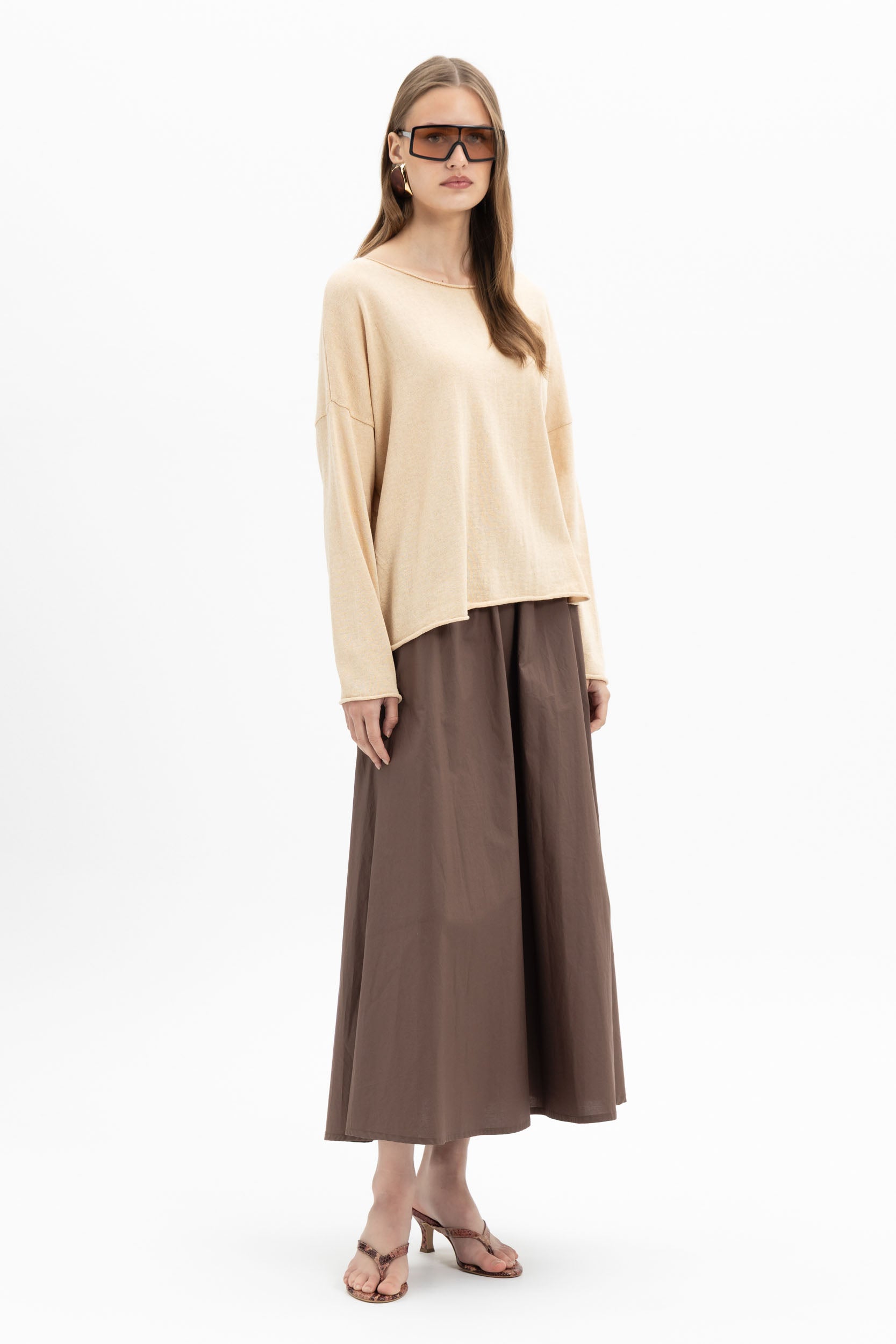 Flared Midi Skirt