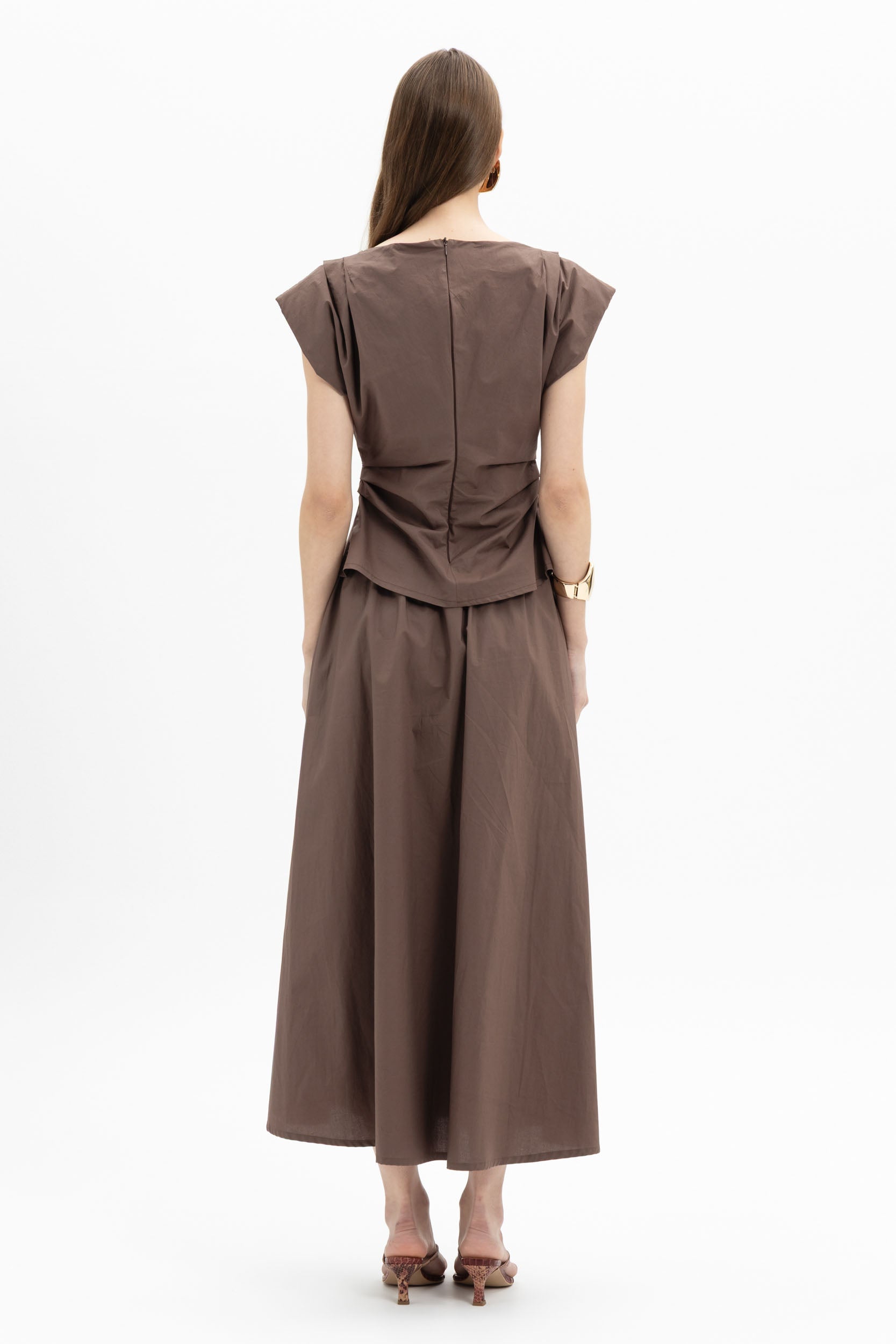 MyT chocolate; ciel cap sleeve top — MyT Spring-Summer 2026 collection, view 4