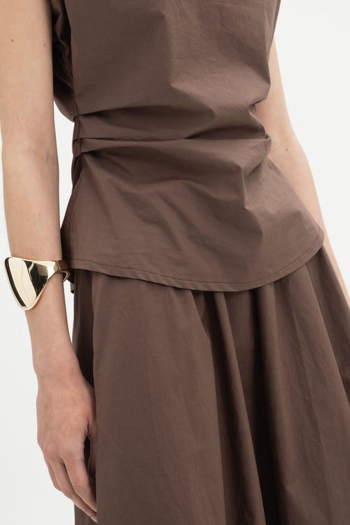 MyT chocolate; ciel cap sleeve top — MyT Spring-Summer 2026 collection, view 2