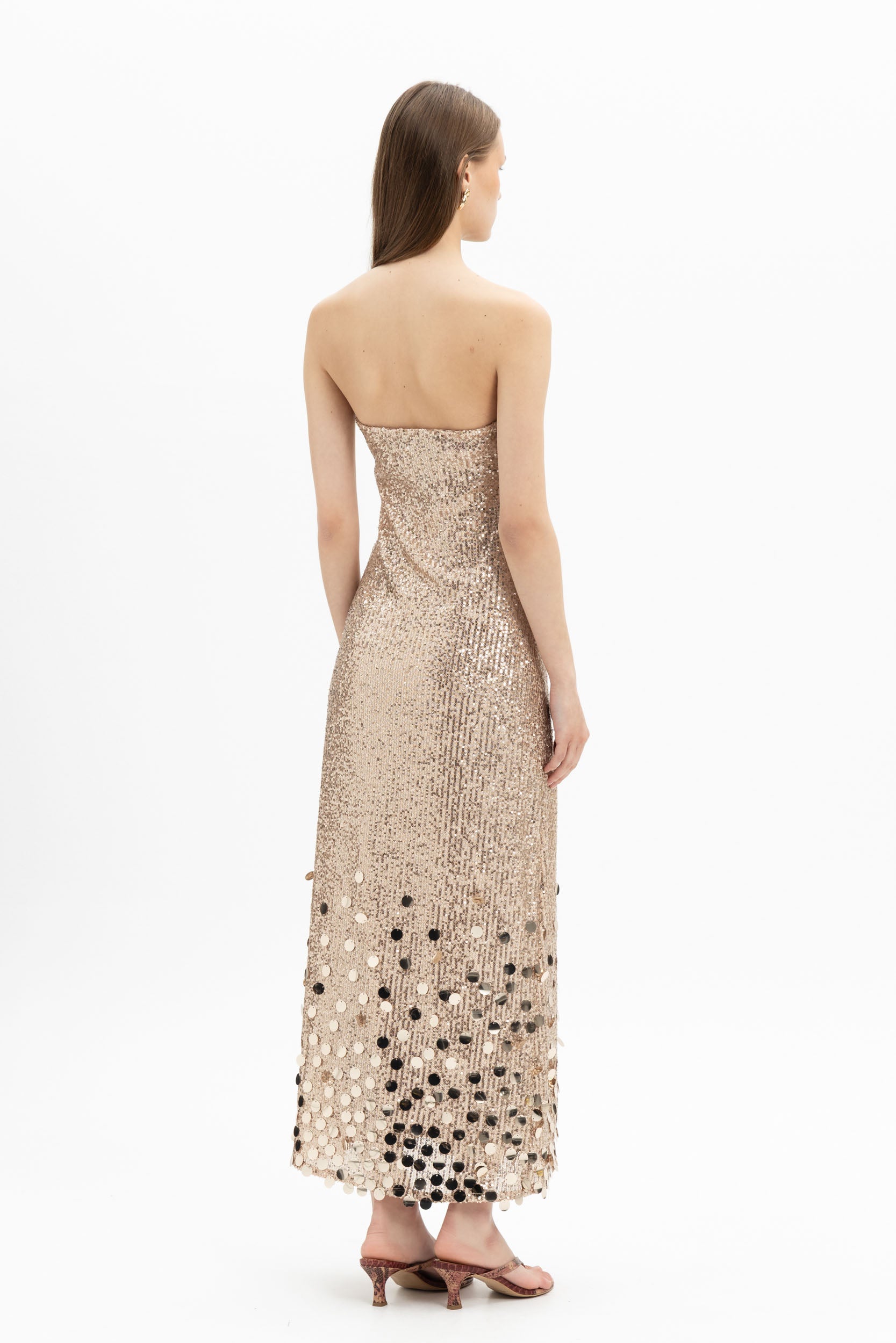 Sequin Strapless Midi