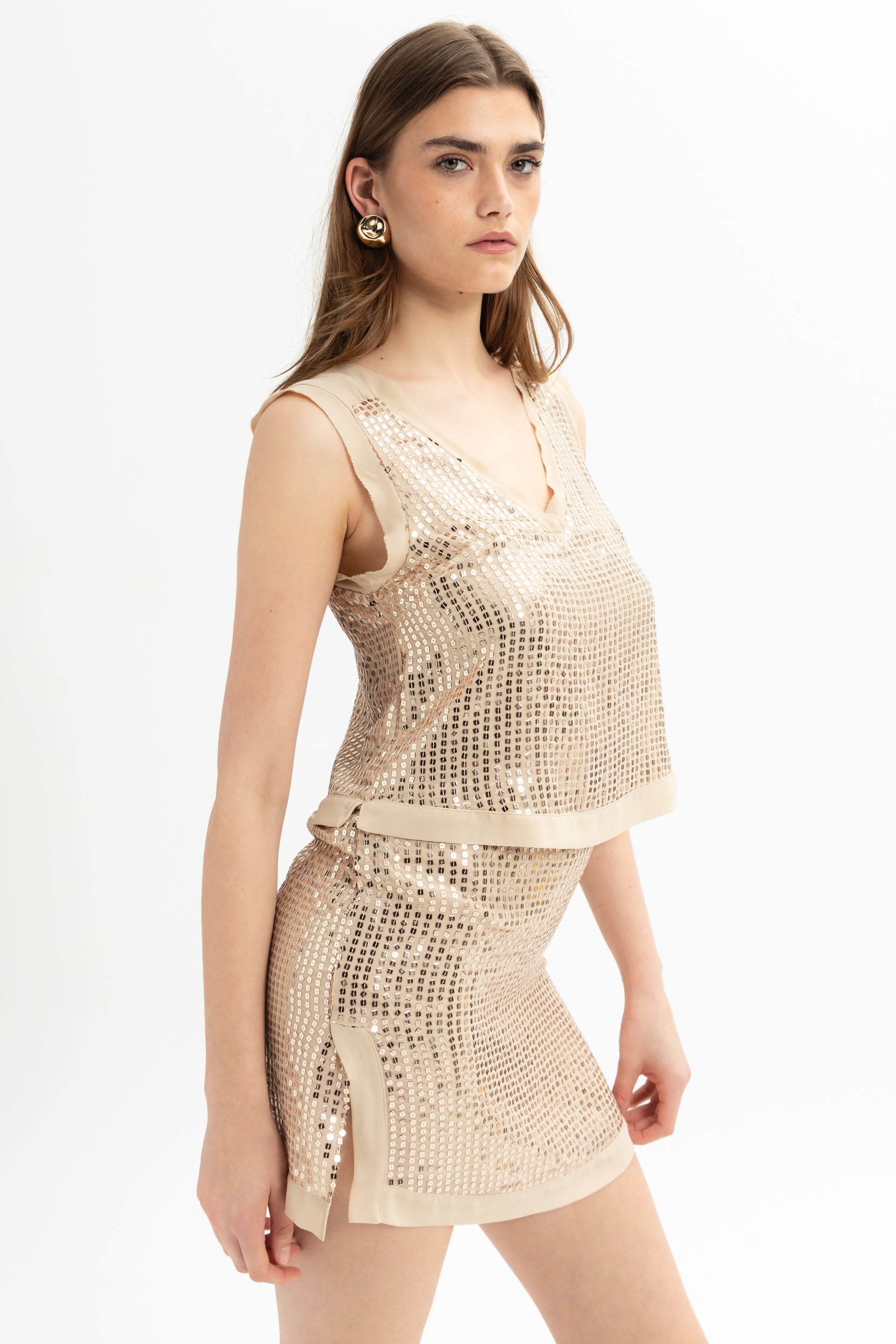 Sequin Tank Skirt Set