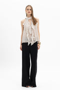 Polka Halter Ruffle Top