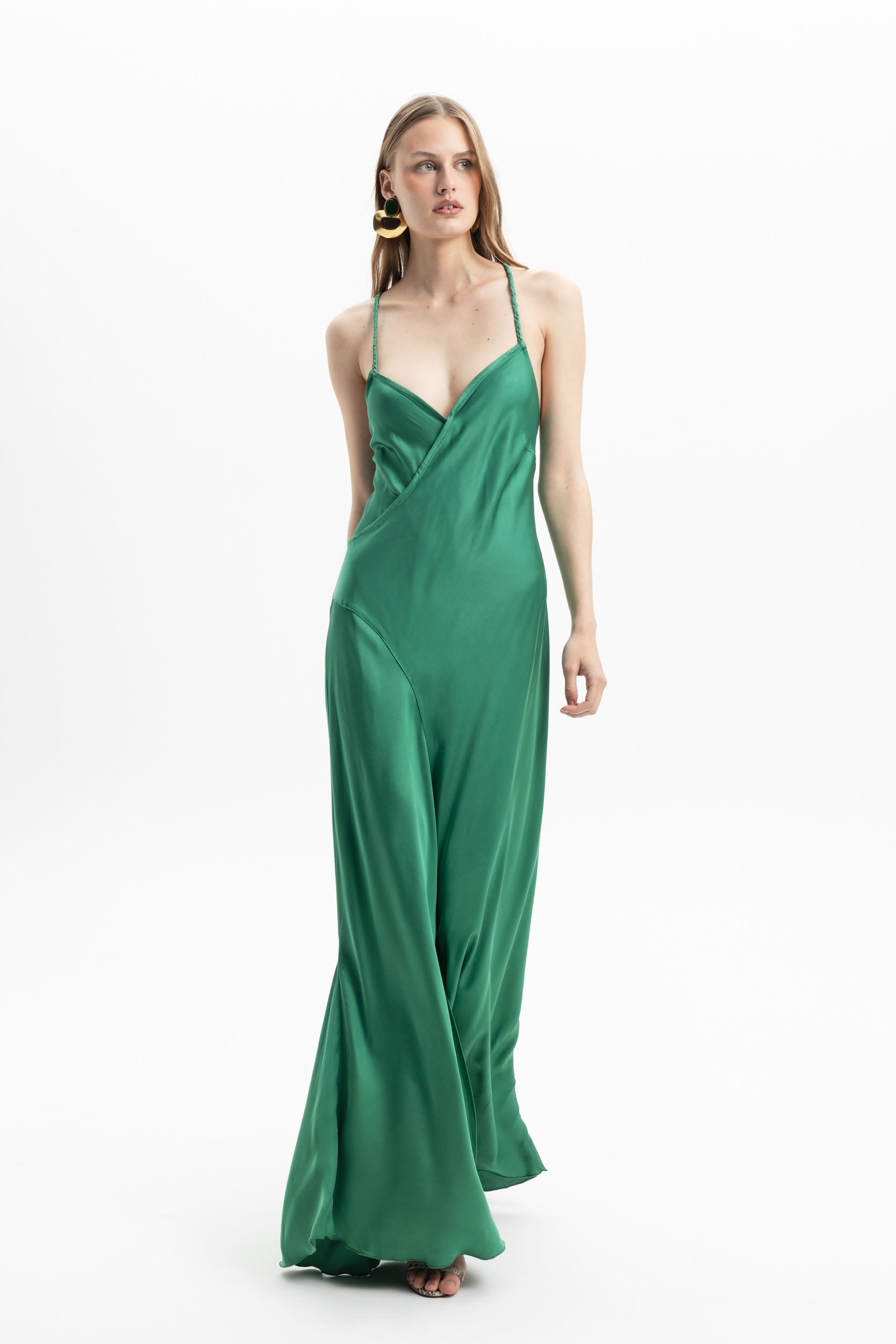 MyT emerald; black maxi slip dress — MyT Spring-Summer 2026 collection, view 3