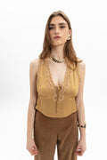 MyT black; gold lace trim camisole — MyT Spring-Summer 2026 collection