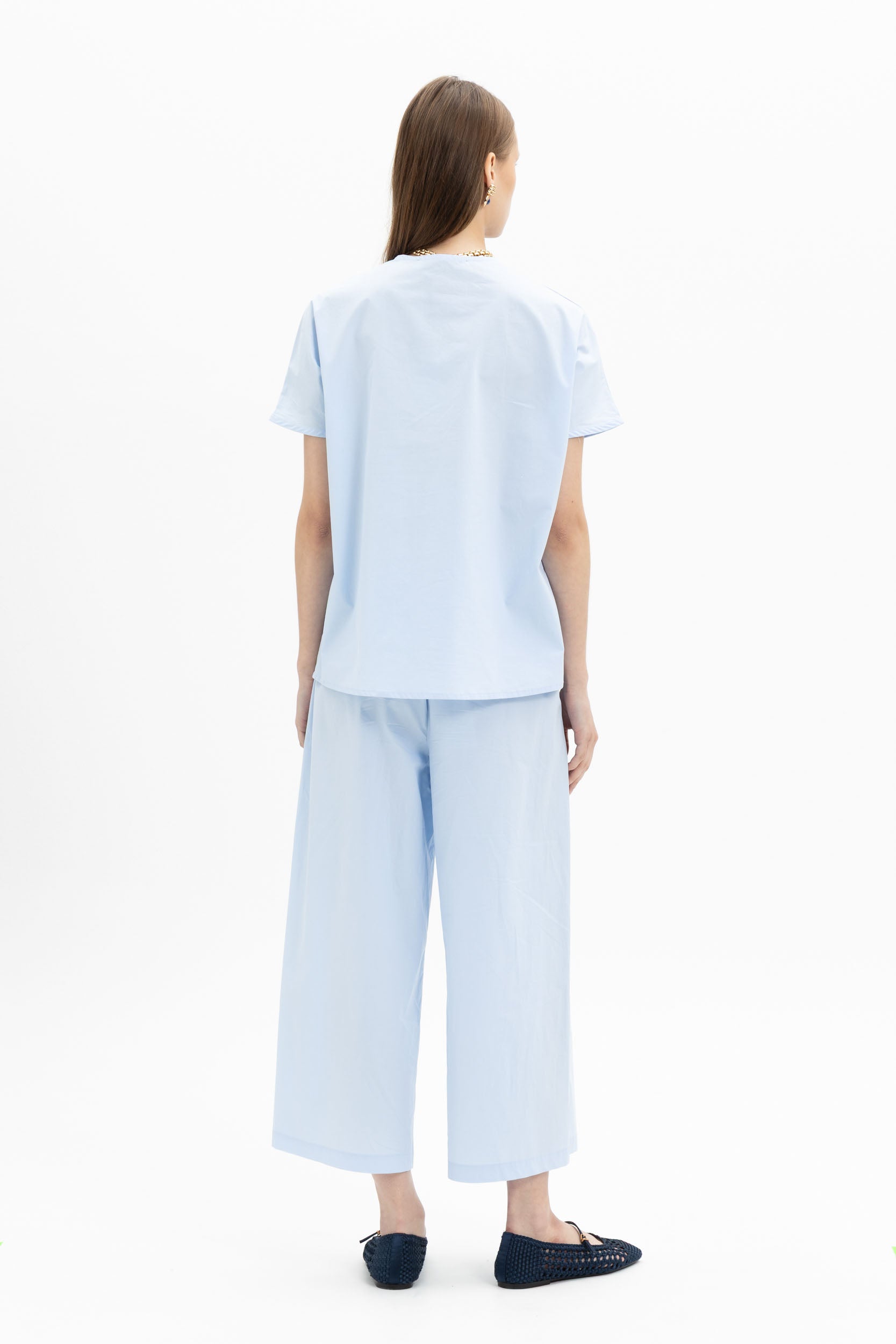 V-Neck Cotton Blouse