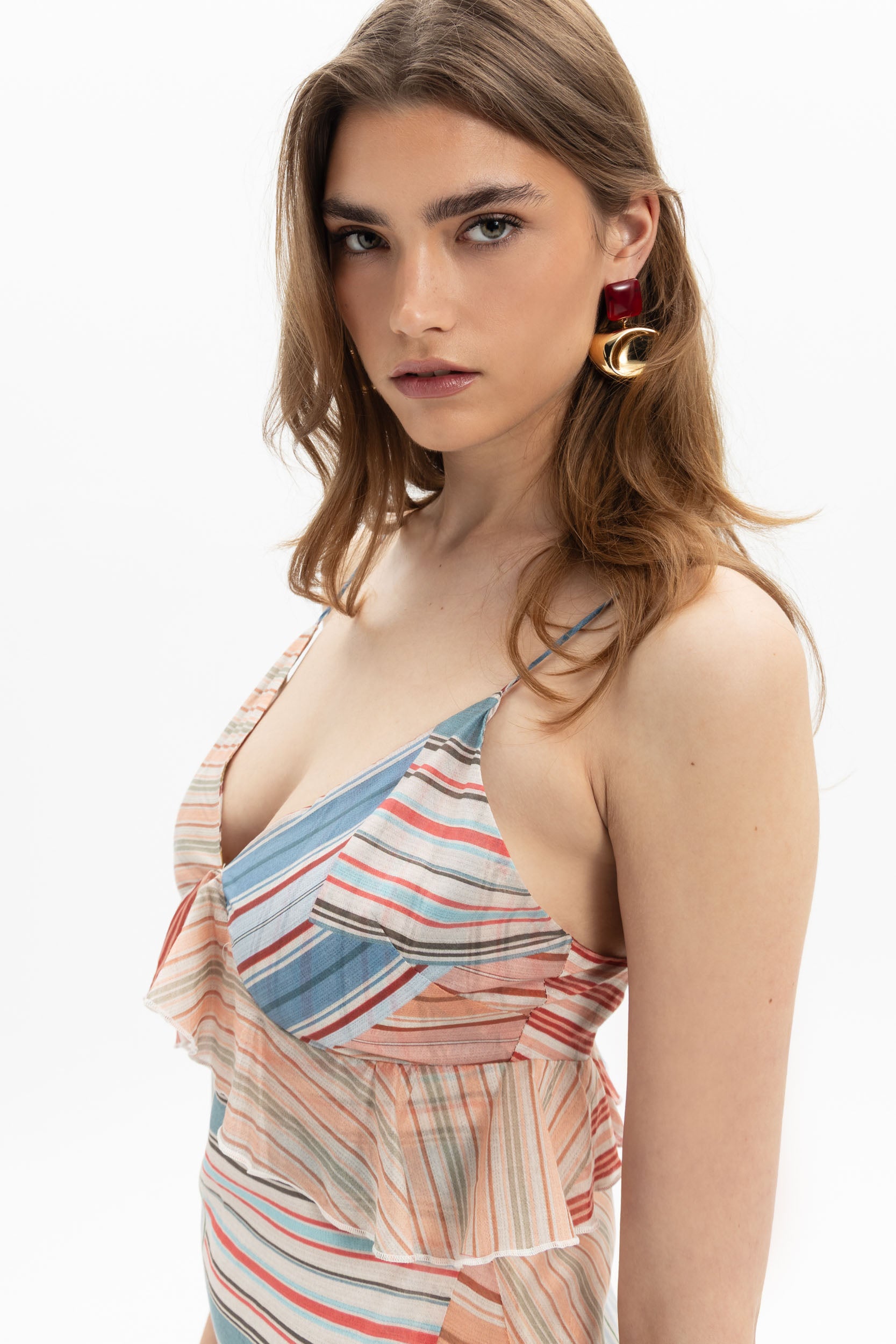 Multicolor Stripe Midi