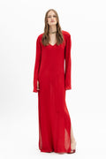 Long Sleeve Slit Maxi