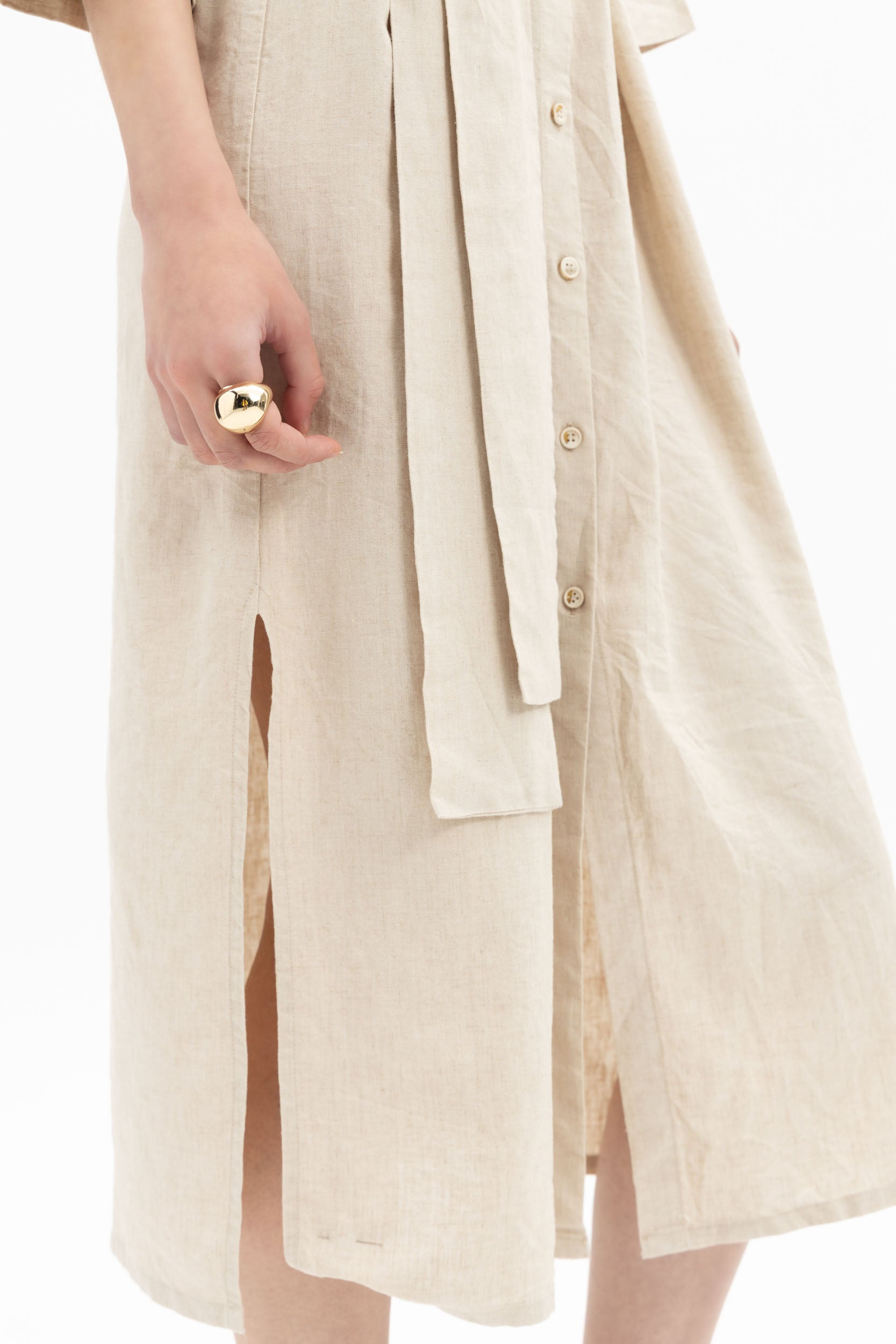 Linen Belted Shirtdress