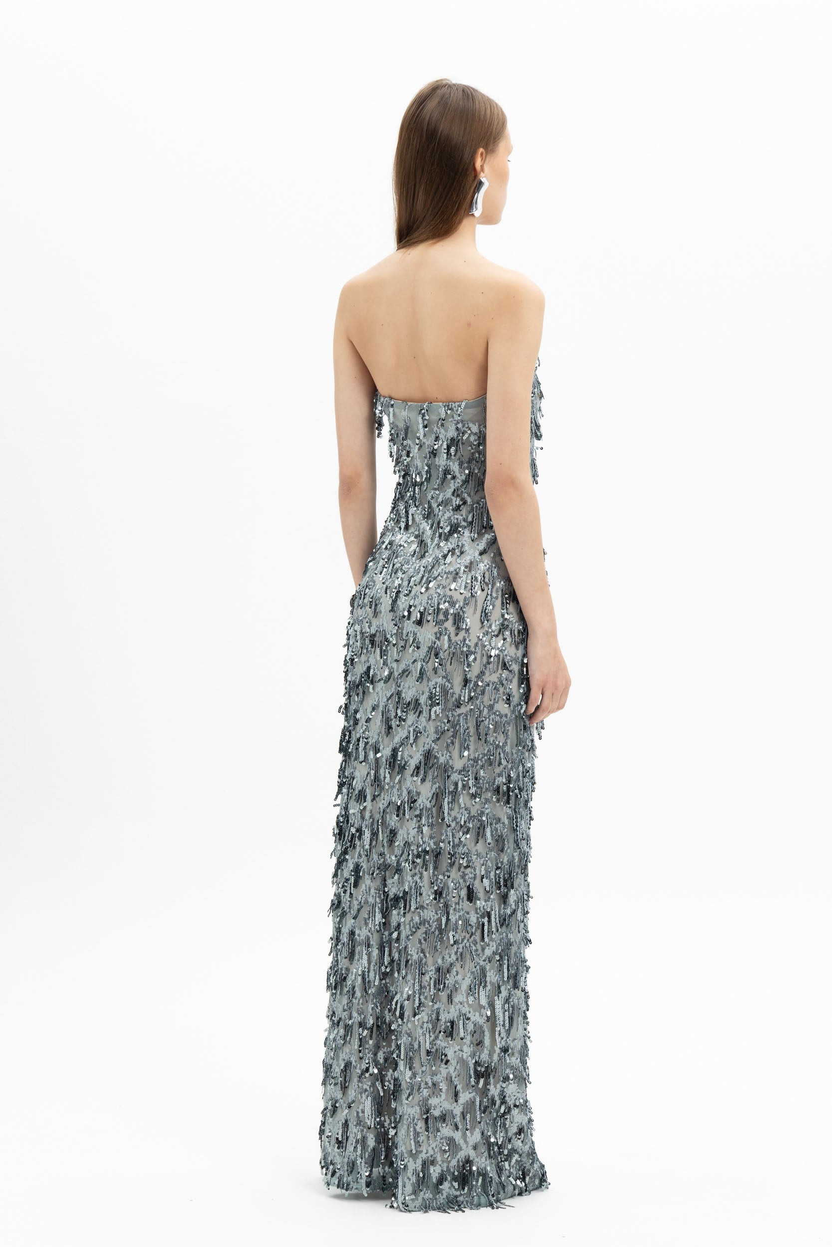 Feather Sequin Maxi