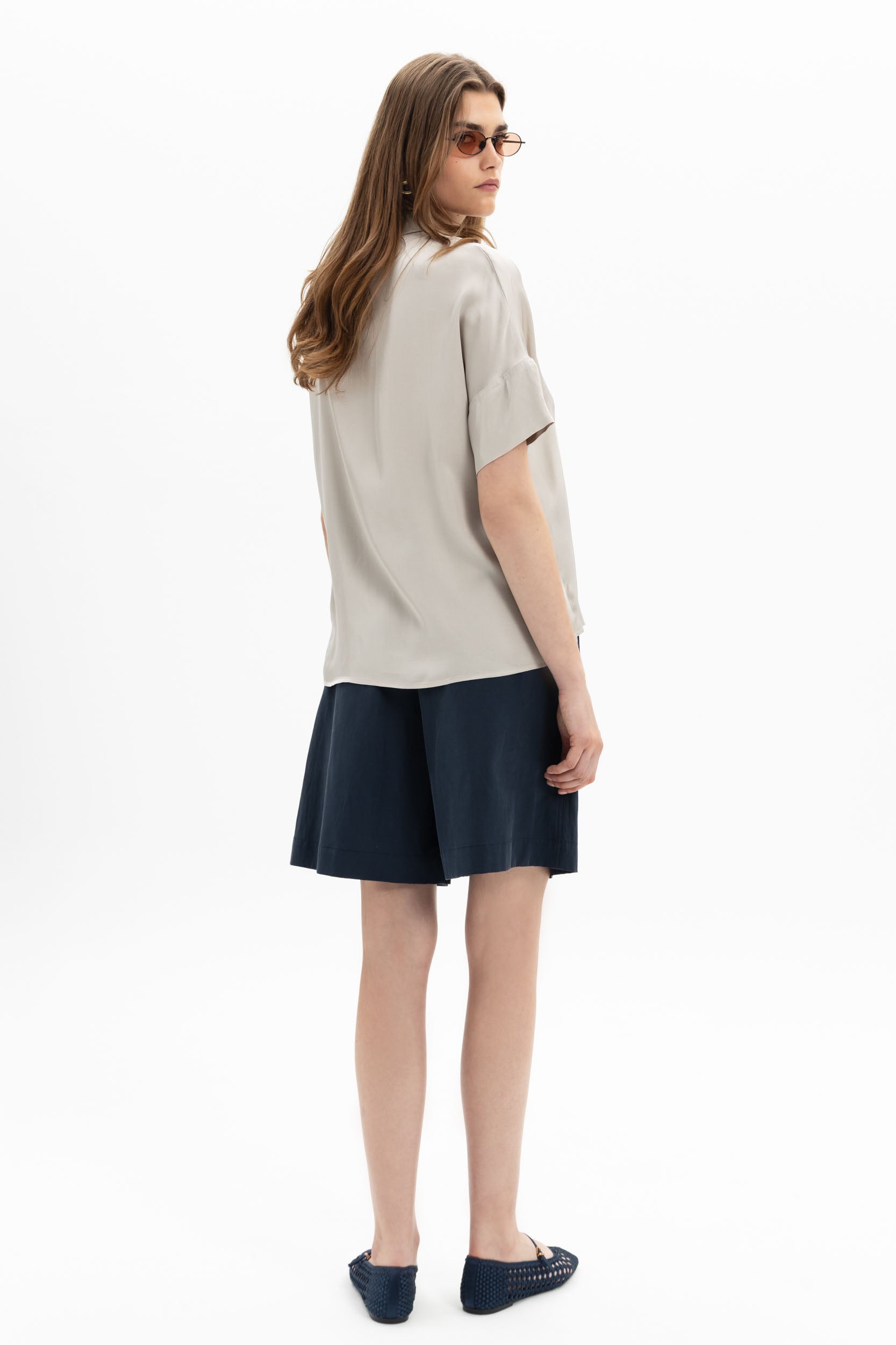 Stone Satin Shirt