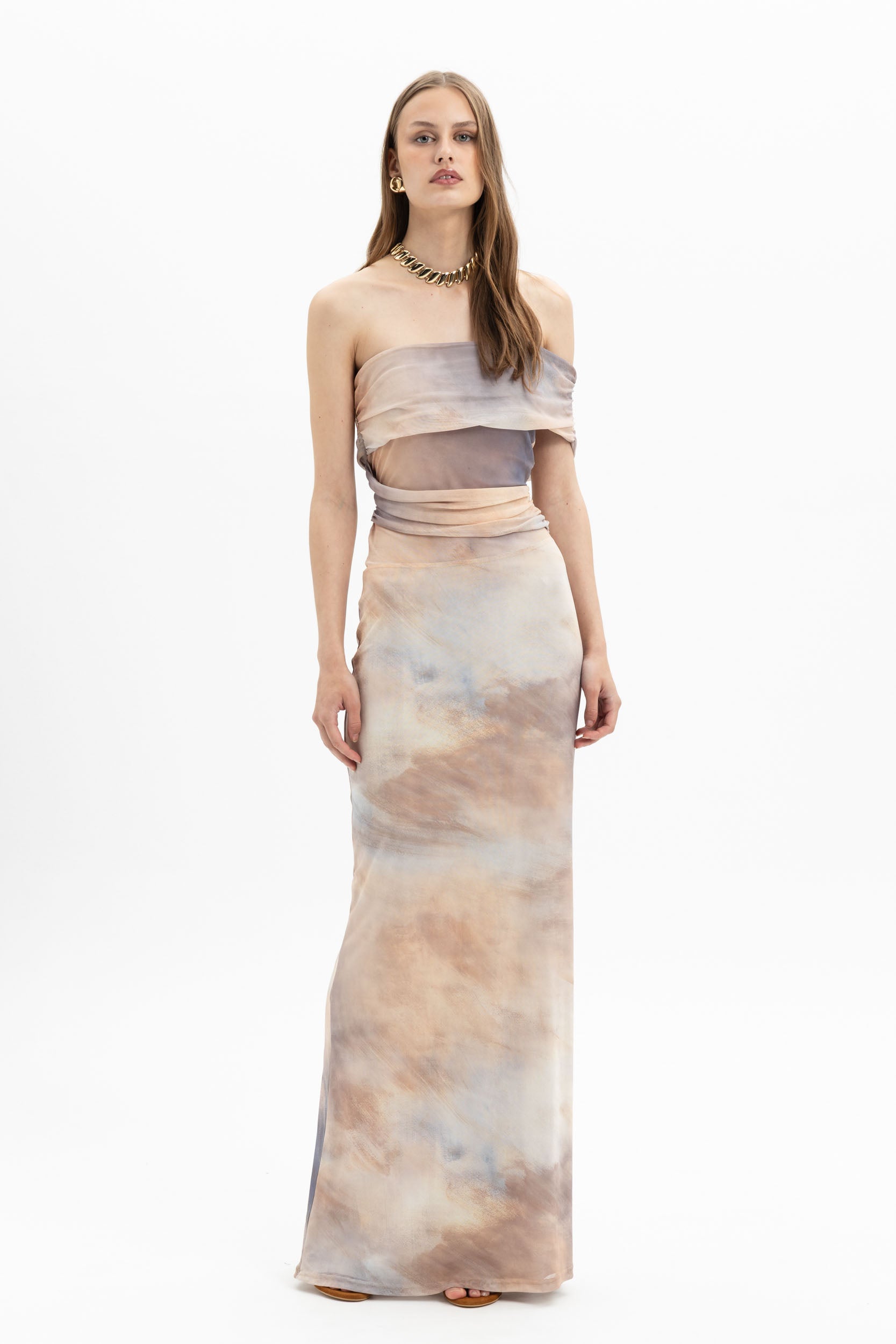 Draped Watercolor Maxi
