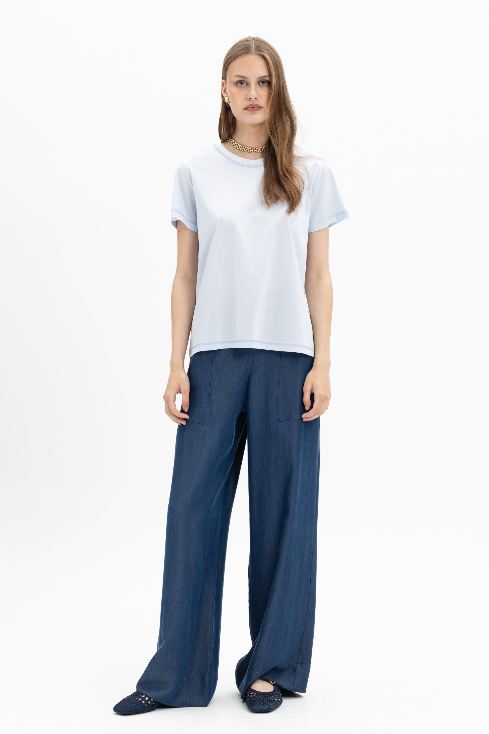MyT sky blue; beige; black; white everyday soft tshirt — MyT Spring-Summer 2026 collection