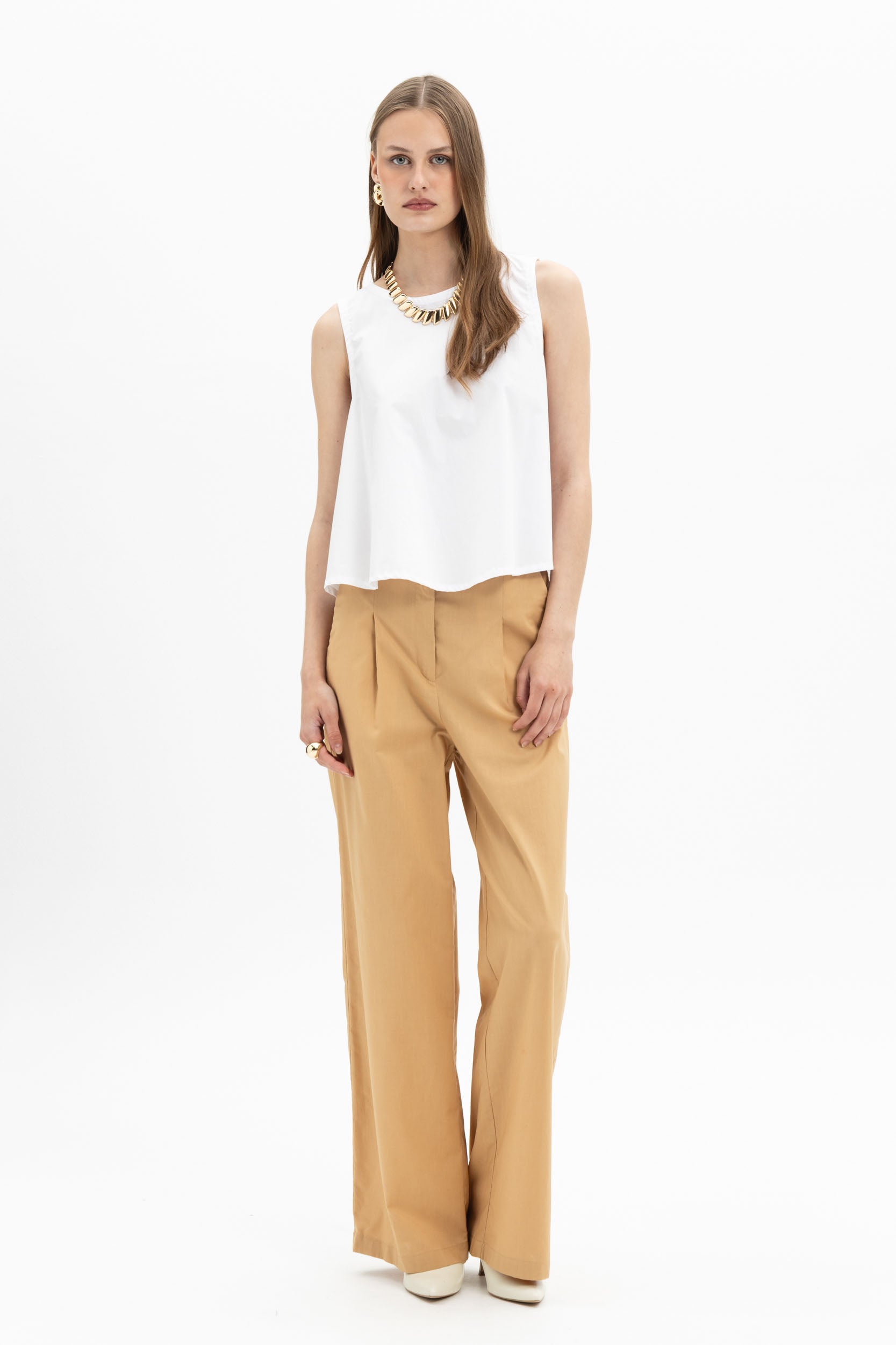 Sleeveless Flared Top