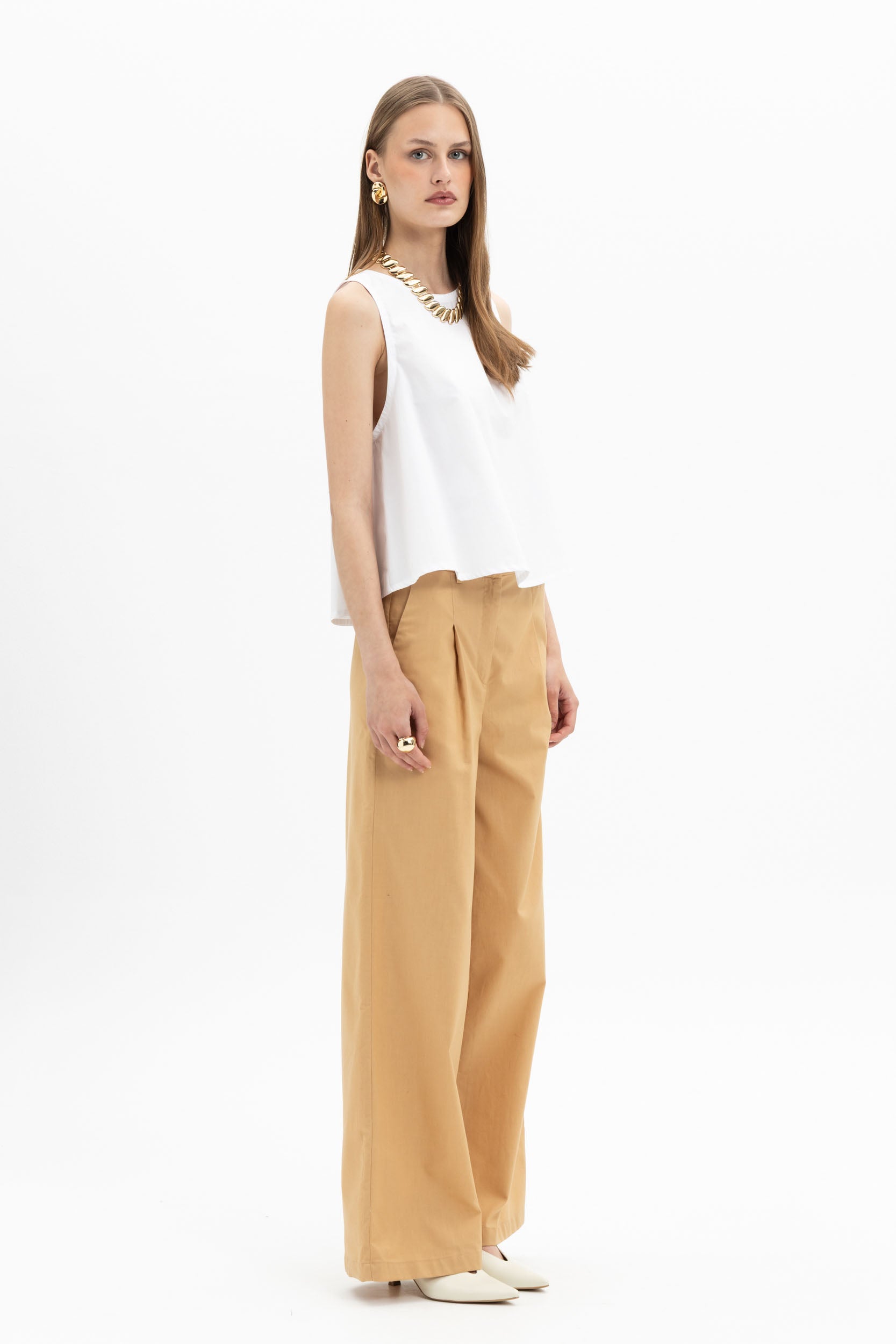 Sleeveless Flared Top