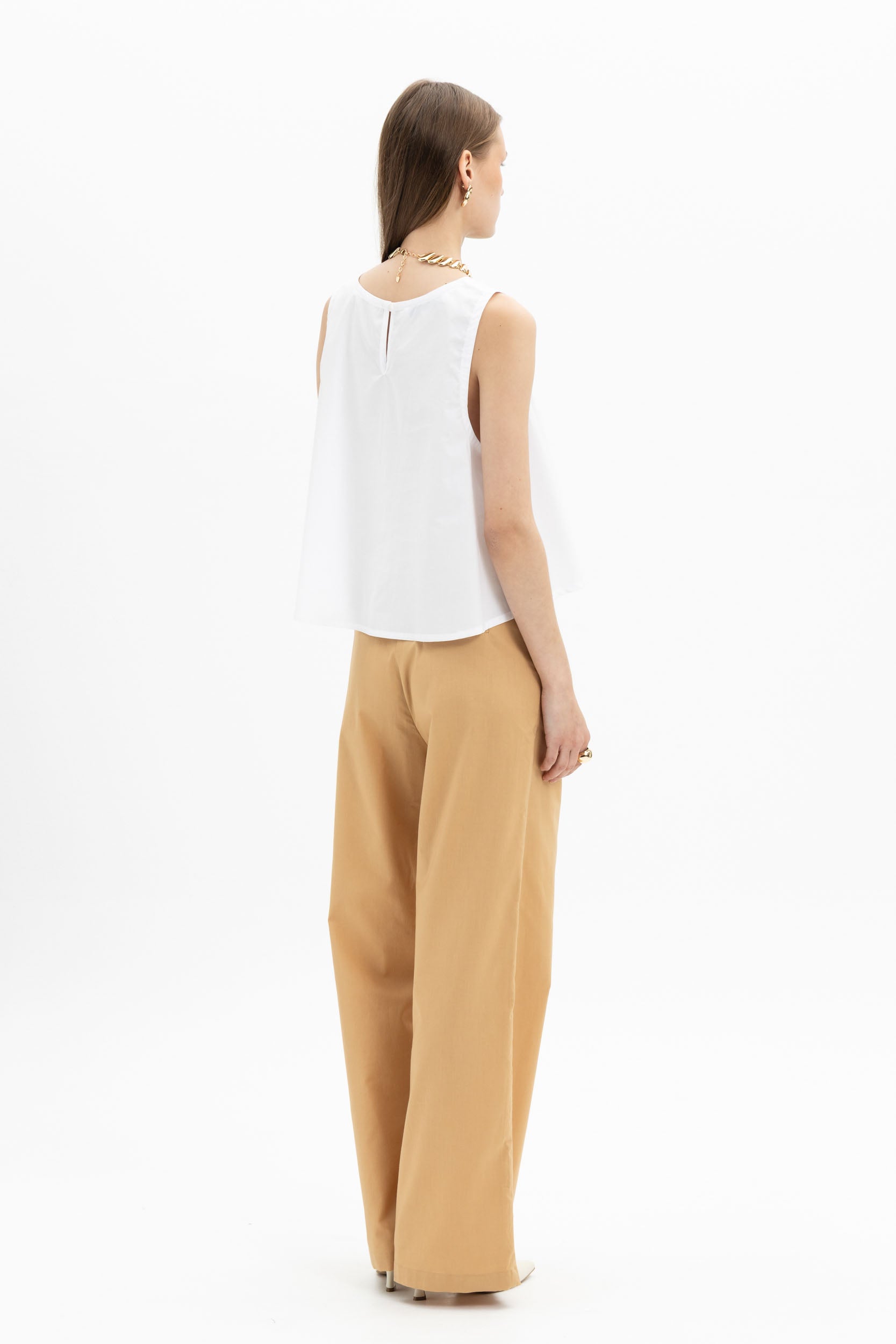 Sleeveless Flared Top