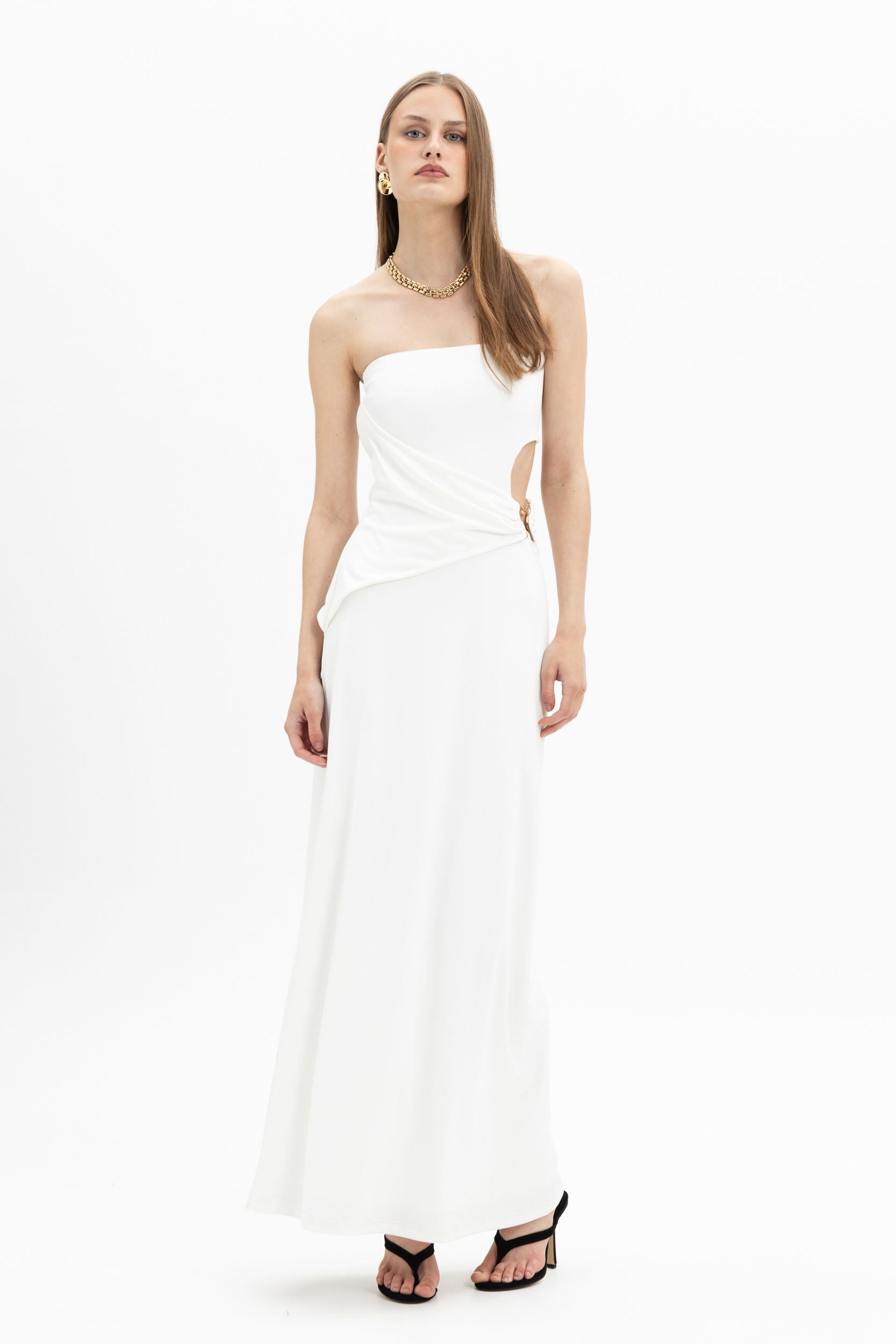 Strapless Cutout Maxi