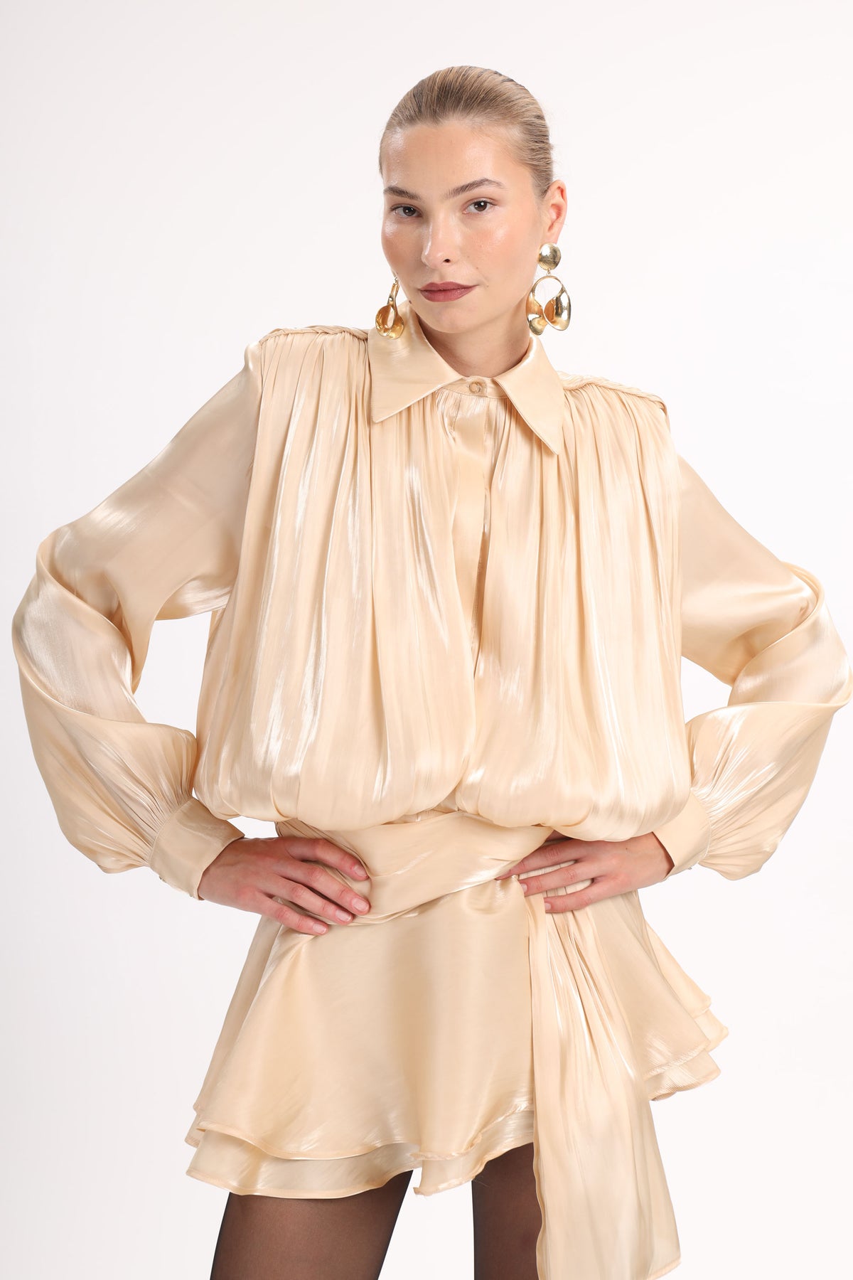 Satin Ruffle Dress - MYT Wearables Fall–Winter 2027