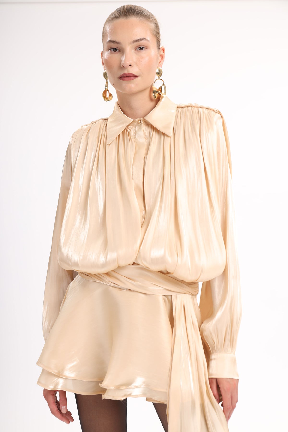 Satin Ruffle Dress - MYT Wearables Fall–Winter 2027