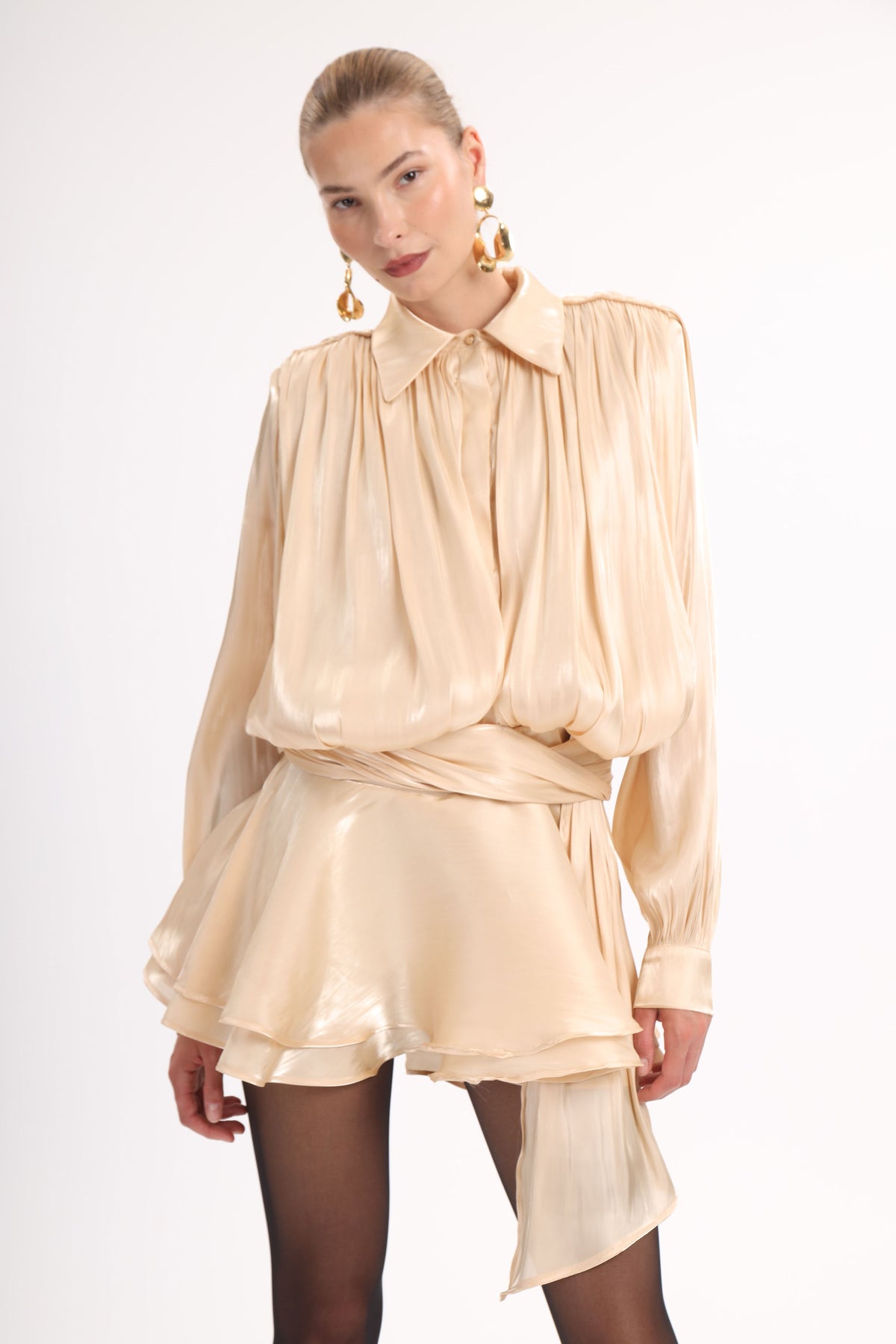Satin Ruffle Dress - MYT Wearables Fall–Winter 2027