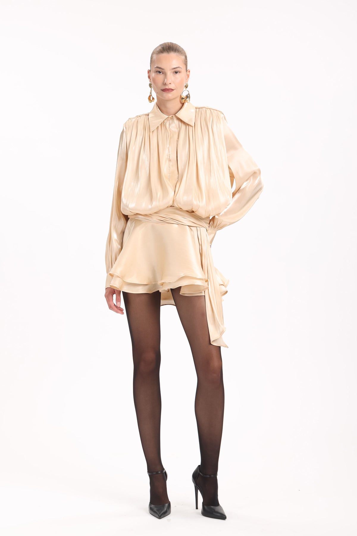 Satin Ruffle Dress - MYT Wearables Fall–Winter 2027