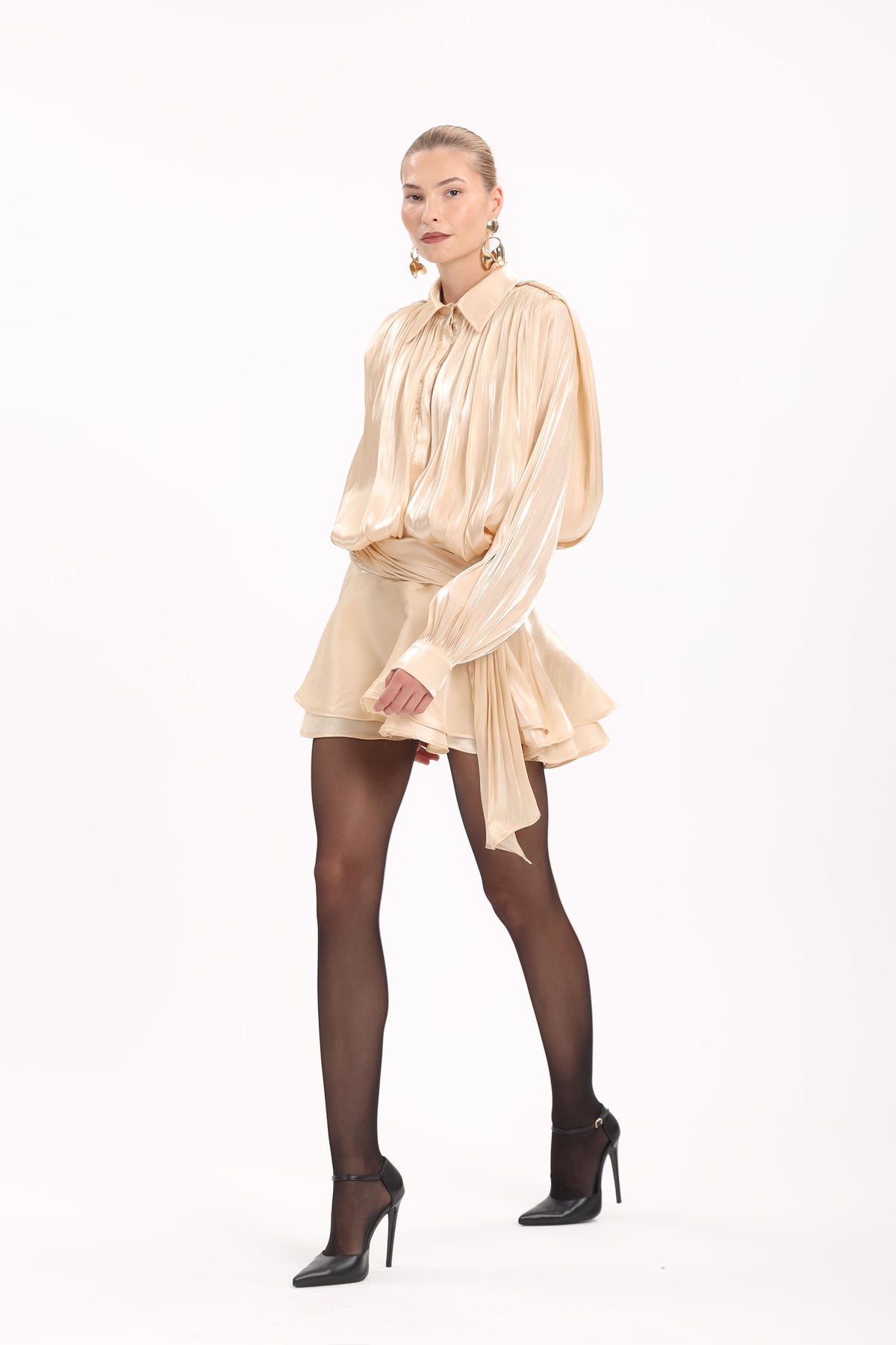 Satin Ruffle Dress - MYT Wearables Fall–Winter 2027
