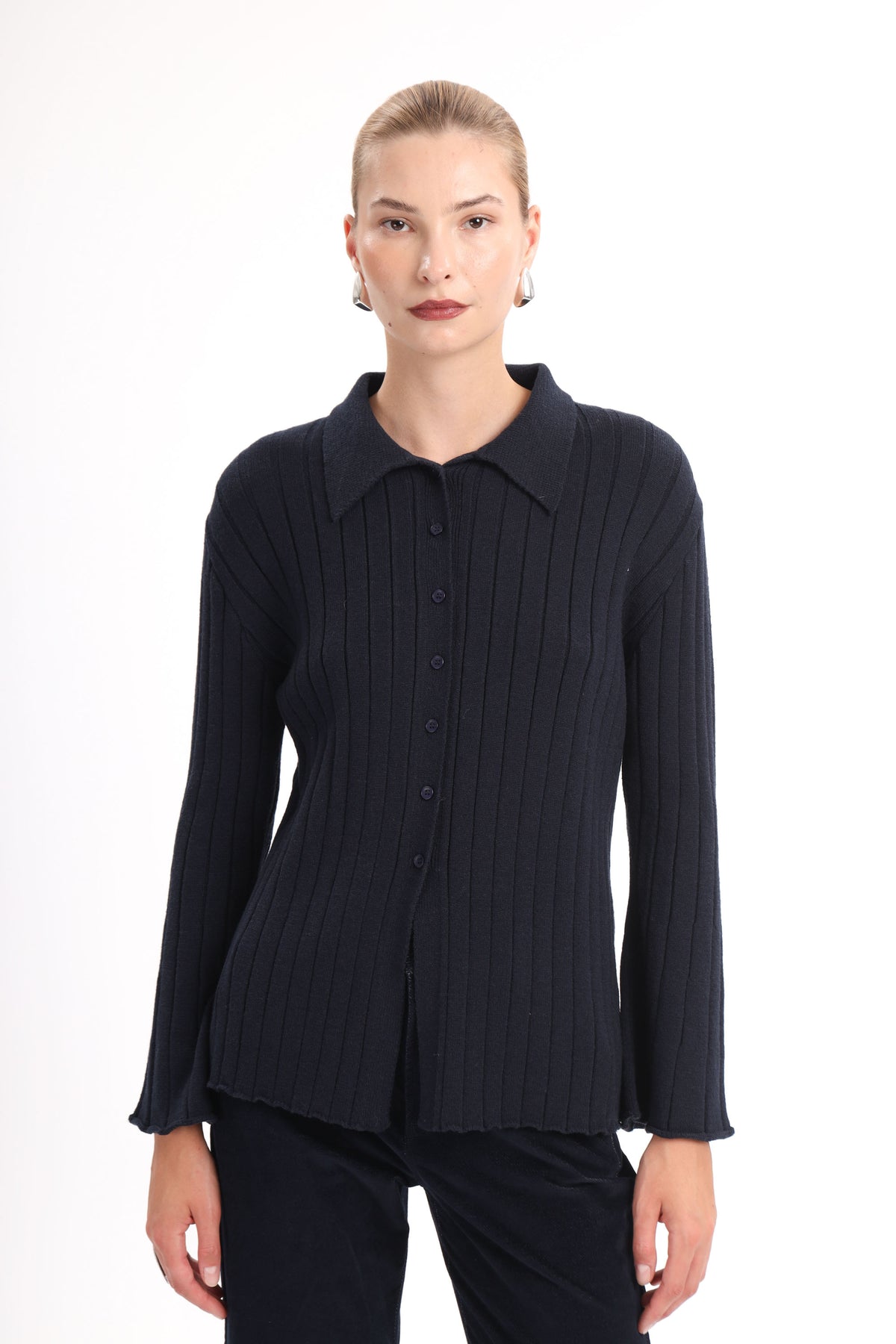 Pinstripe Knit Cardigan - MYT Wearables Fall–Winter 2027