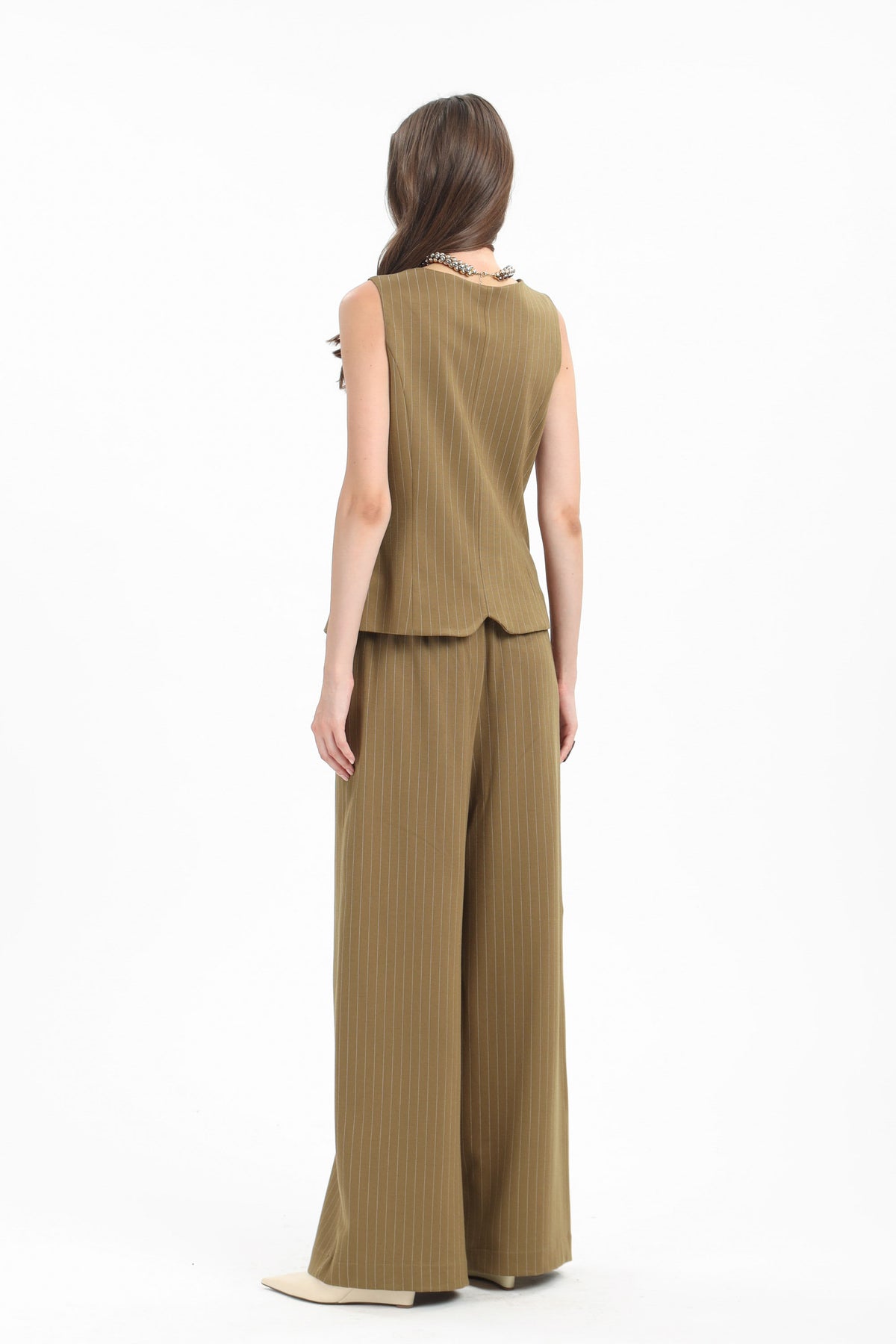 Pinstripe Wide Trousers - MYT Wearables Fall–Winter 2027