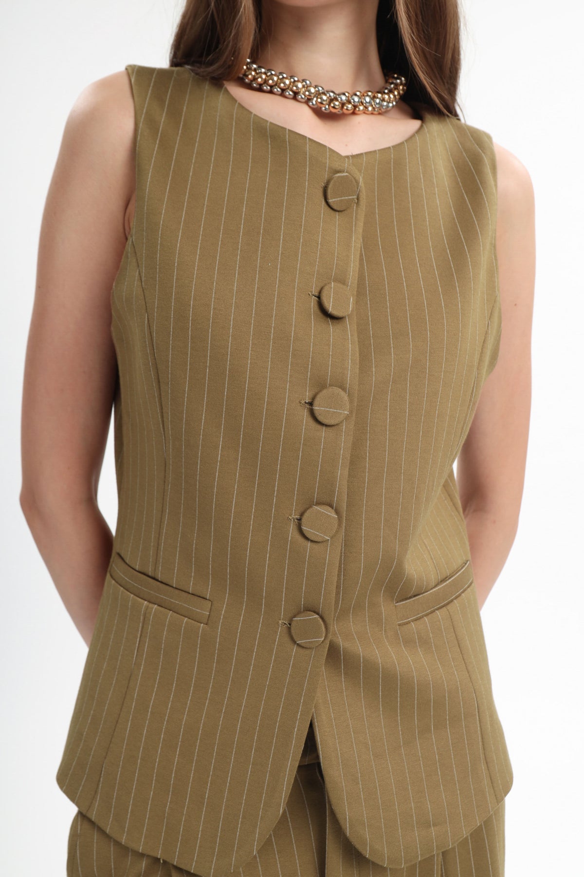 Pinstripe Wide Trousers - MYT Wearables Fall–Winter 2027