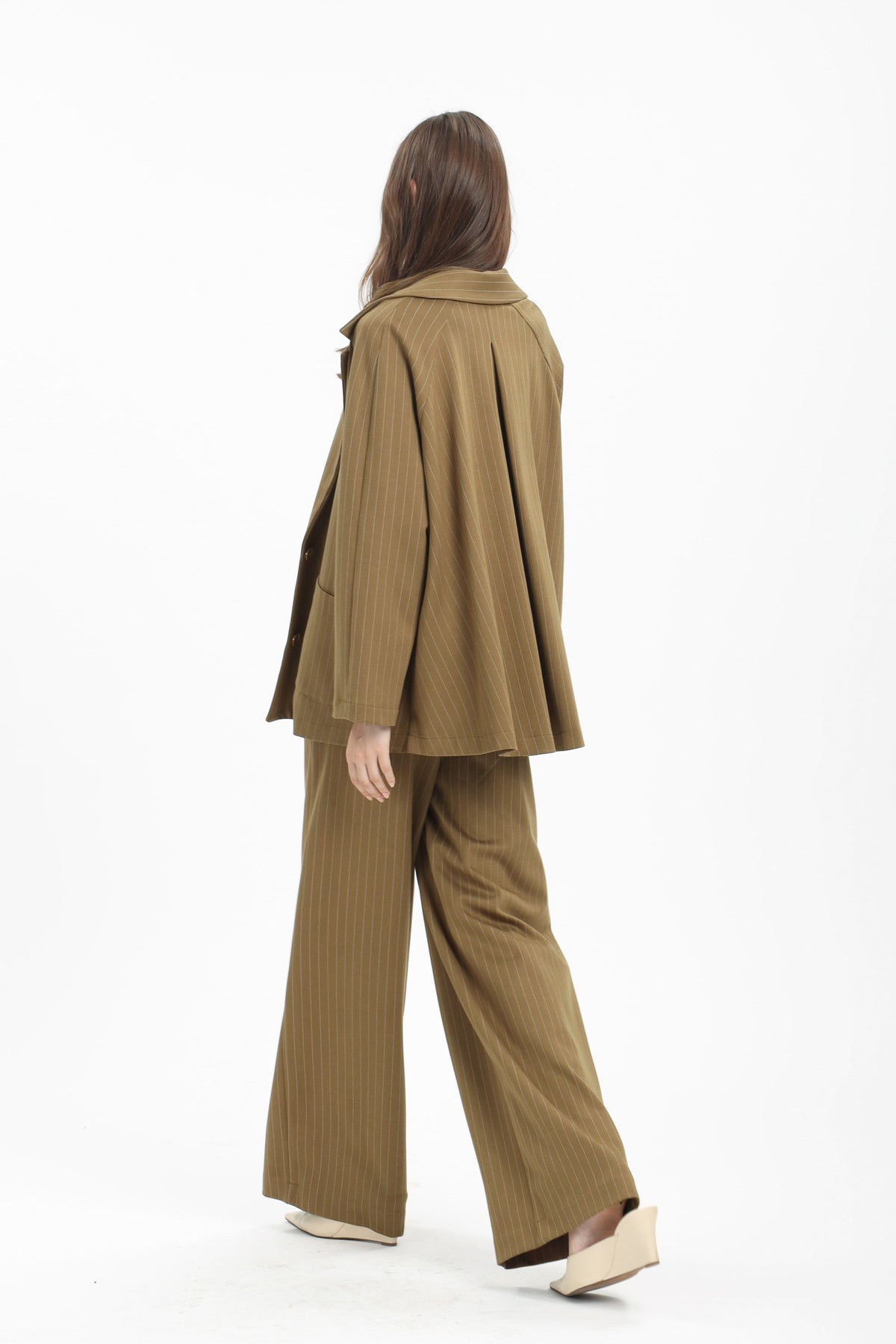 Pinstripe Wide Trousers - MYT Wearables Fall–Winter 2027