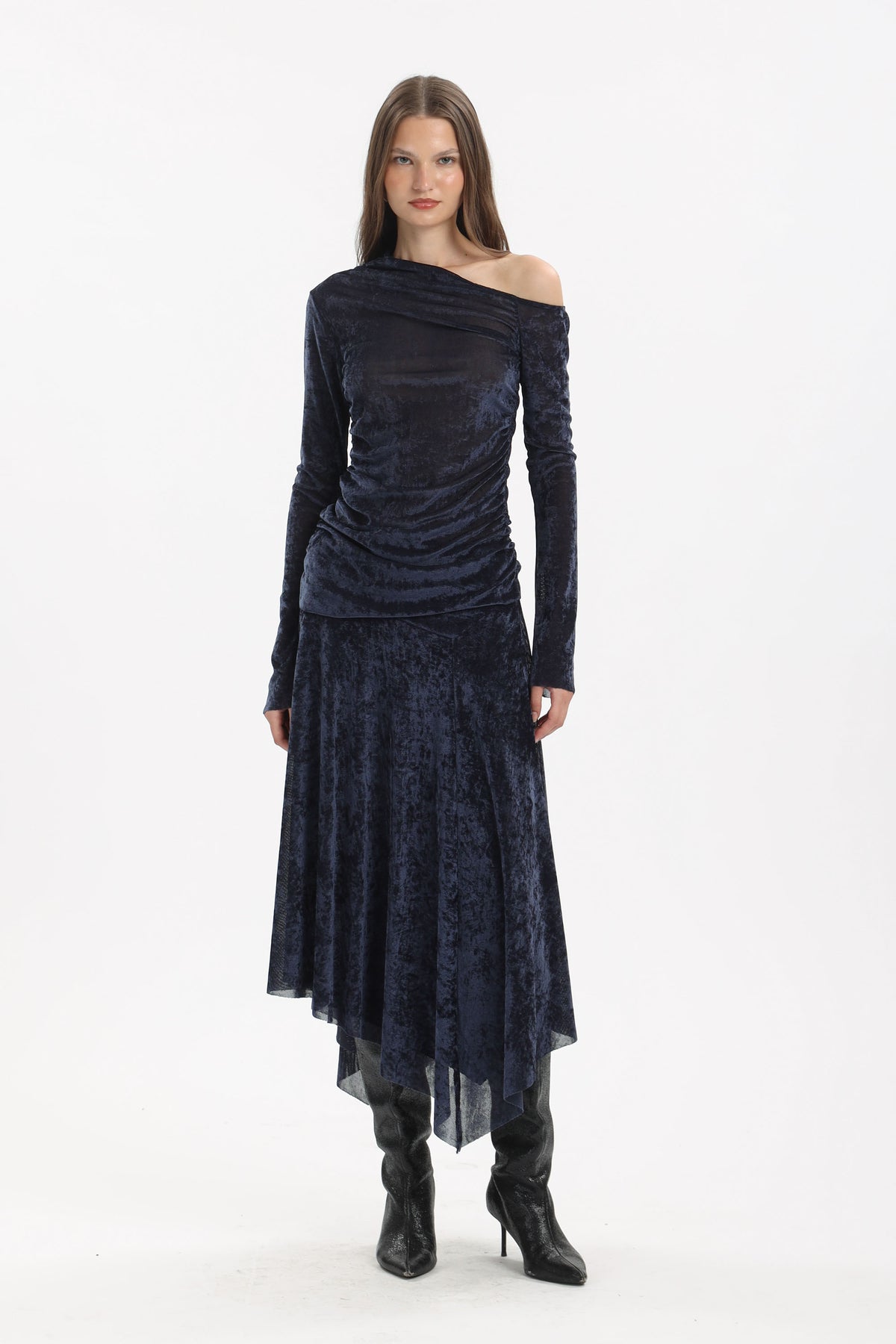 Velvet Asymmetric Skirt - MYT Wearables Fall–Winter 2027