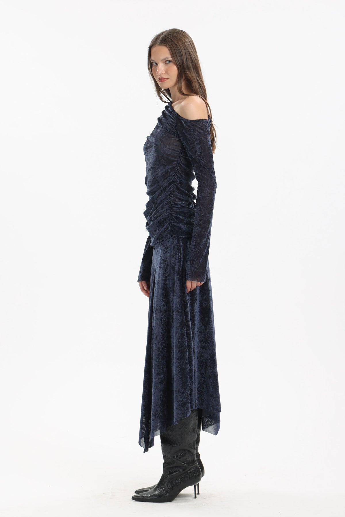 Velvet Asymmetric Skirt - MYT Wearables Fall–Winter 2027