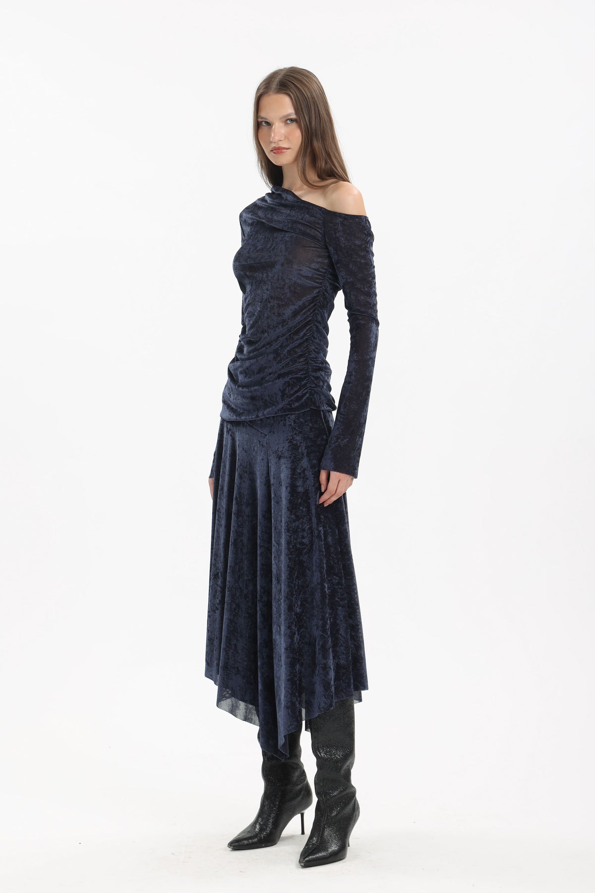 Velvet Asymmetric Skirt - MYT Wearables Fall–Winter 2027