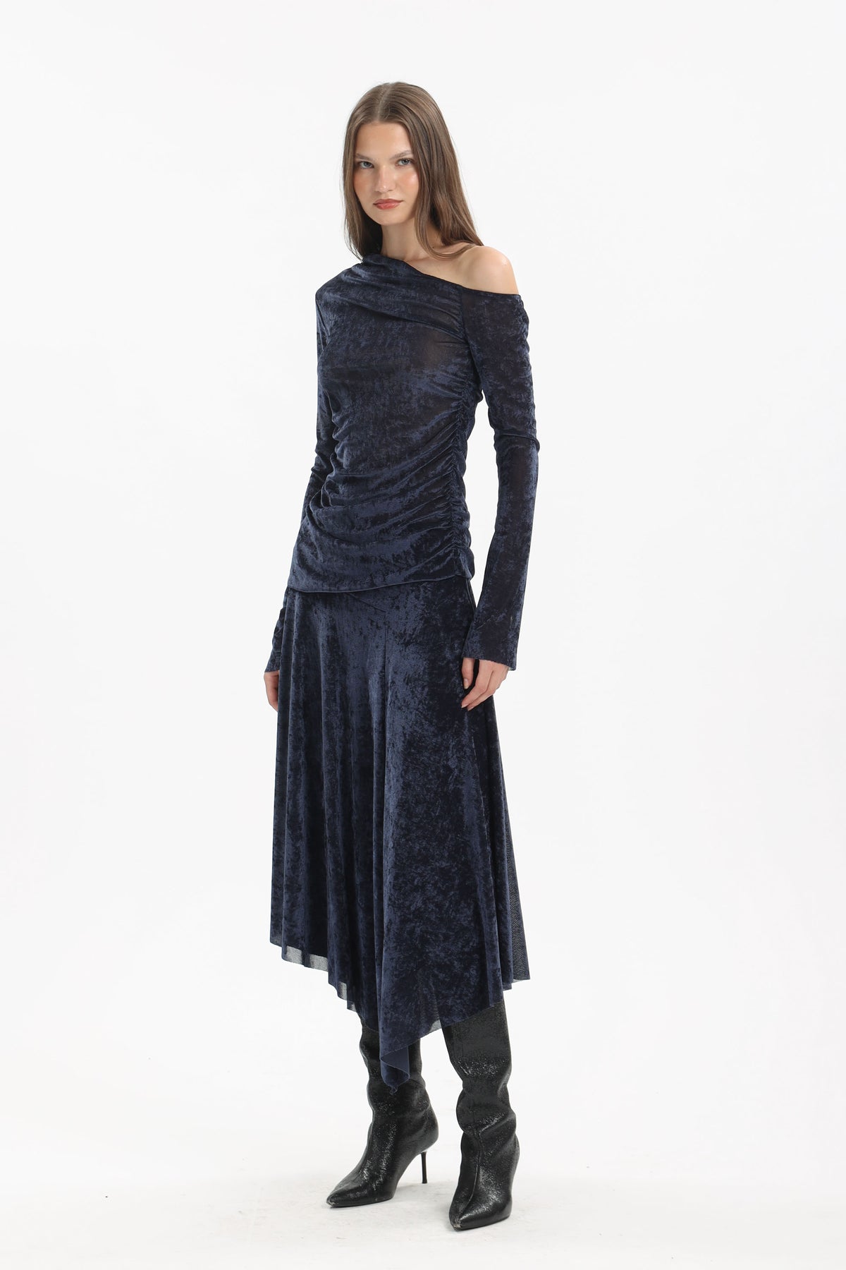 Velvet Asymmetric Skirt - MYT Wearables Fall–Winter 2027