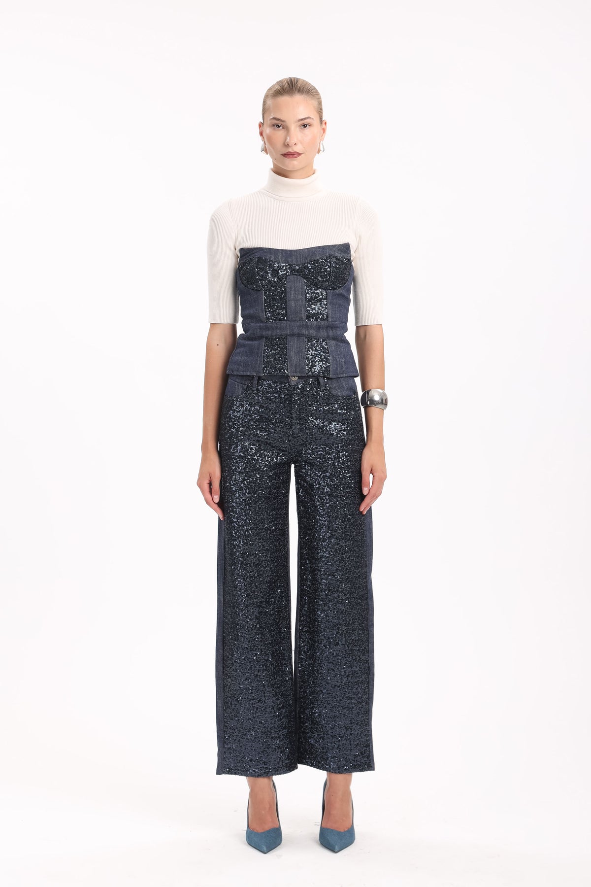 Sequin Denim Pants - MYT Wearables Fall–Winter 2027