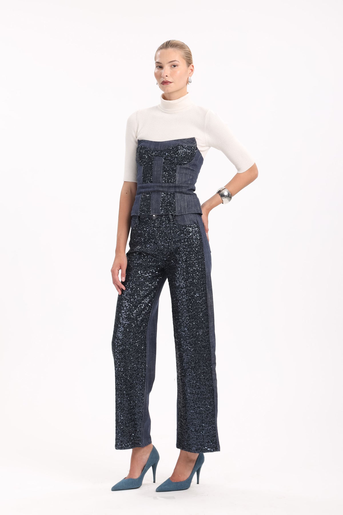 Sequin Denim Pants - MYT Wearables Fall–Winter 2027